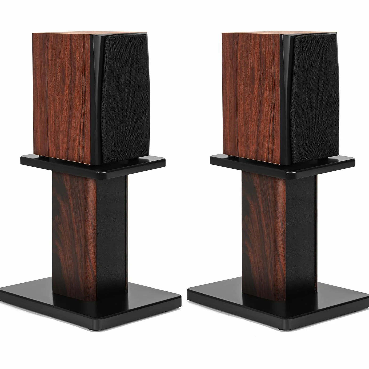 OUUTMEE Lot de 2 Pieds D'Enceintes en Bois, Charge maximale: 50KG, 30CM | Supports de Haut-parleurs Robustes, Pour Enceintes de Bibliothèque et Satellites, Support D'enceinte de Sol