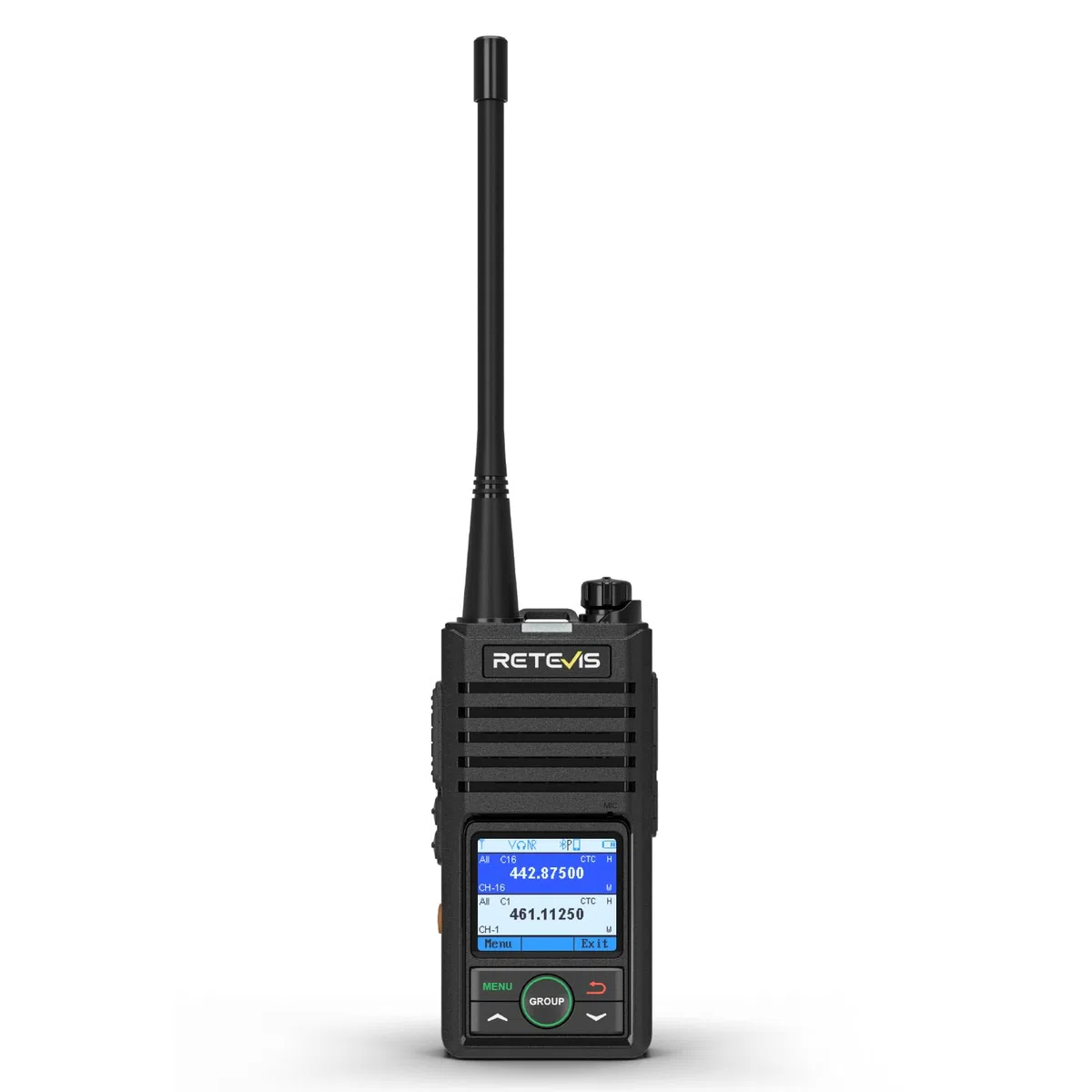 Retevis RB658 Talkie Walkie Réglage par App, Radio Bidirectionnelle Professionnelle, Réduction Intelligente du Bruit, Alarme, 1800 mAh, Talkie-Walkie pour Adultes, Moto (1 Pcs, Noir)