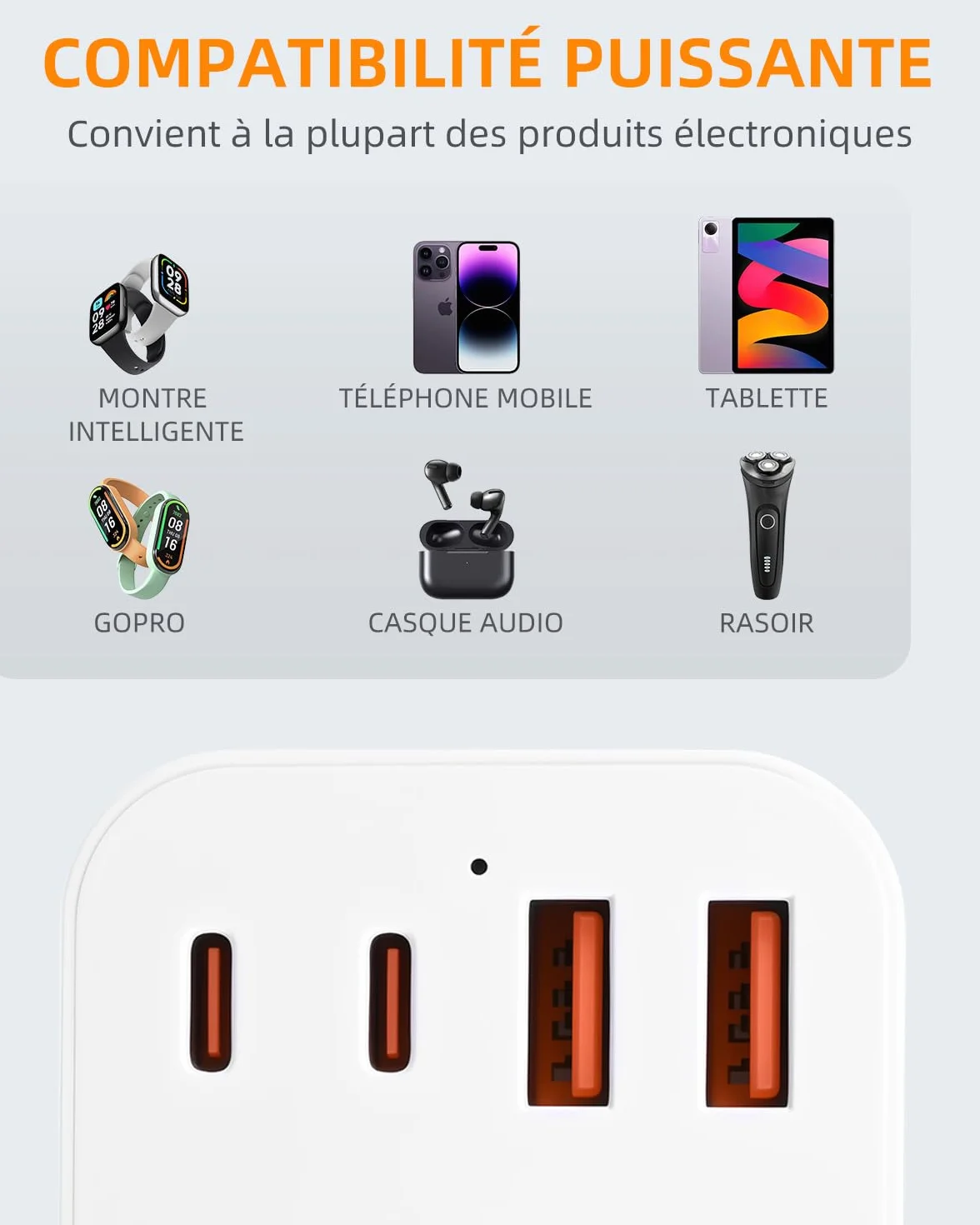 Kit d'adaptateur Prise Universelle Voyage USB-A Type-C Type G B I A M D pour Royaume-Uni États-Unis Australie Japon