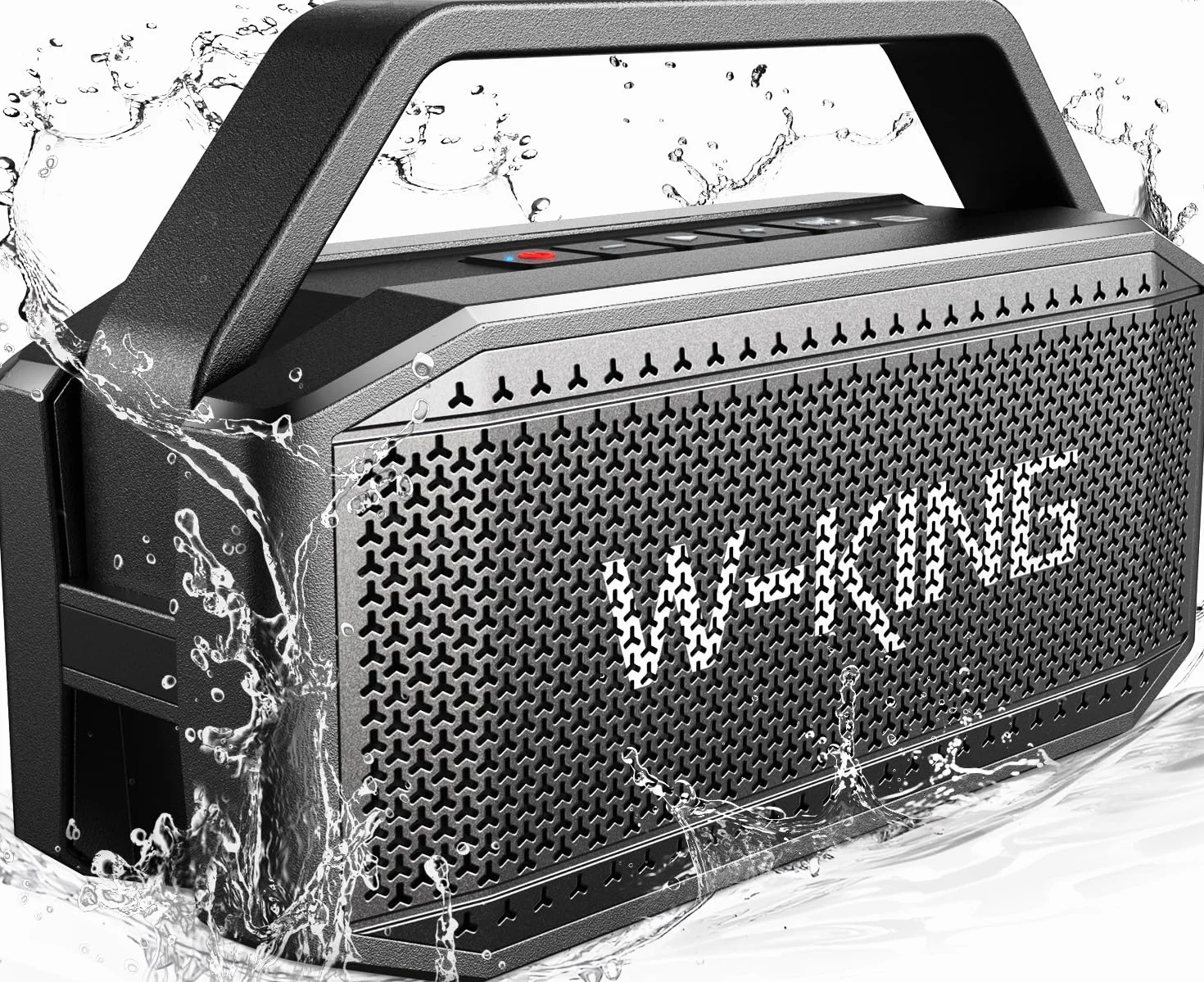 W-KING Enceinte Bluetooth Puissante, 60W(100W Peak) Portable Haut-Parleur Bluetooth étanche Chantier sans Fil, Basses Profondes/Batterie externe/appairage/40H/TF/AUX/EQ, Grand Fête Extérieur Boombox | 108dB Deep Bass, 60W Chantier Portable sans Fil Blueto
