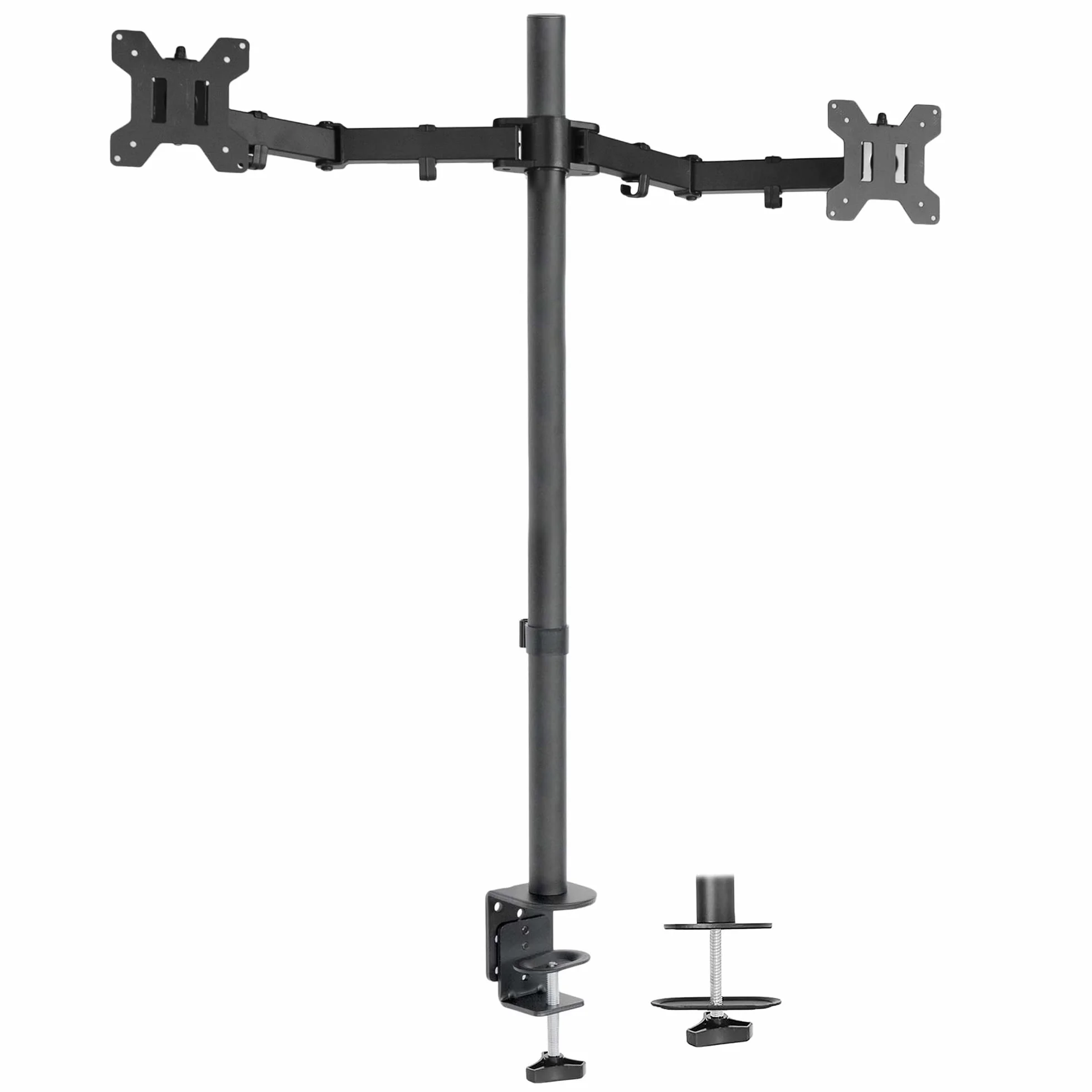 Vivo STAND-V012 Support de Bureau pour Double écran Extra Haut de 99,1 cm, entièrement réglable pour écrans jusqu'à 27", Noir