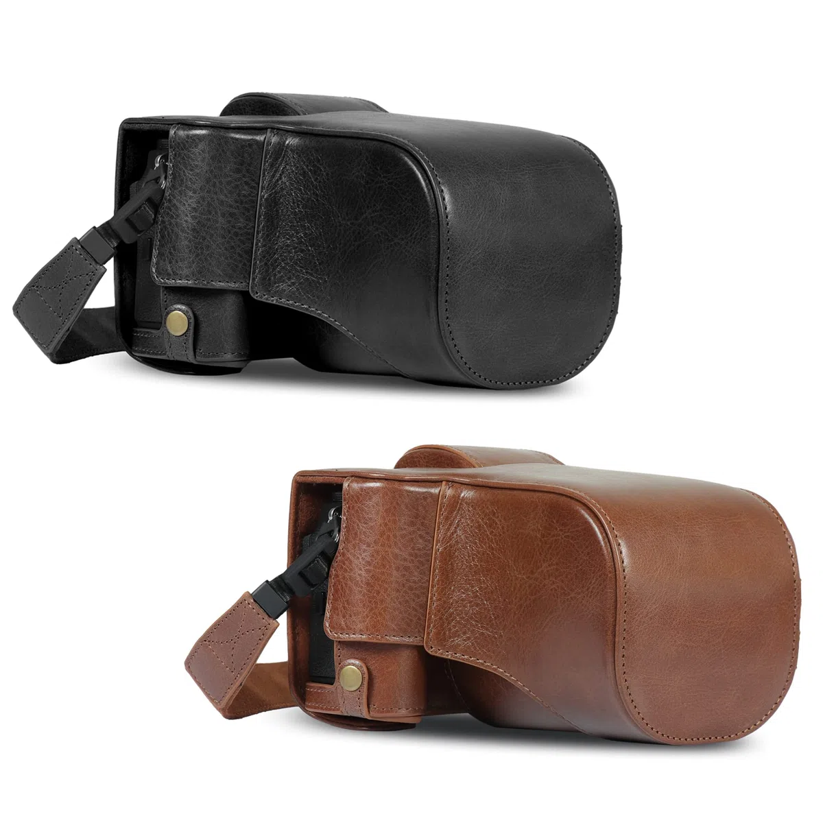 MegaGear Ever Ready Genuine Leather Camera Case Compatible with Fujifilm X-T5 (16-80mm)(Noir)