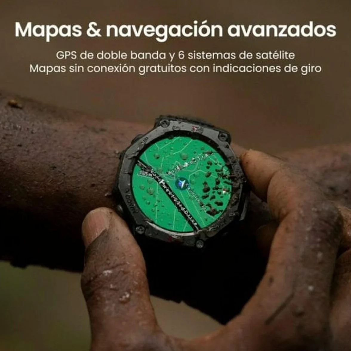 Amazfit T-Rex 3 Outdoor Smartwatch 48mm Écran AMOLED, Cartes et Navigation Hors Ligne, GPS Double Bande à 6 Systèmes Satellites, Autonomie de 27 Jours, Paiement NFC, 170 Modes Sportifs pour Aventure