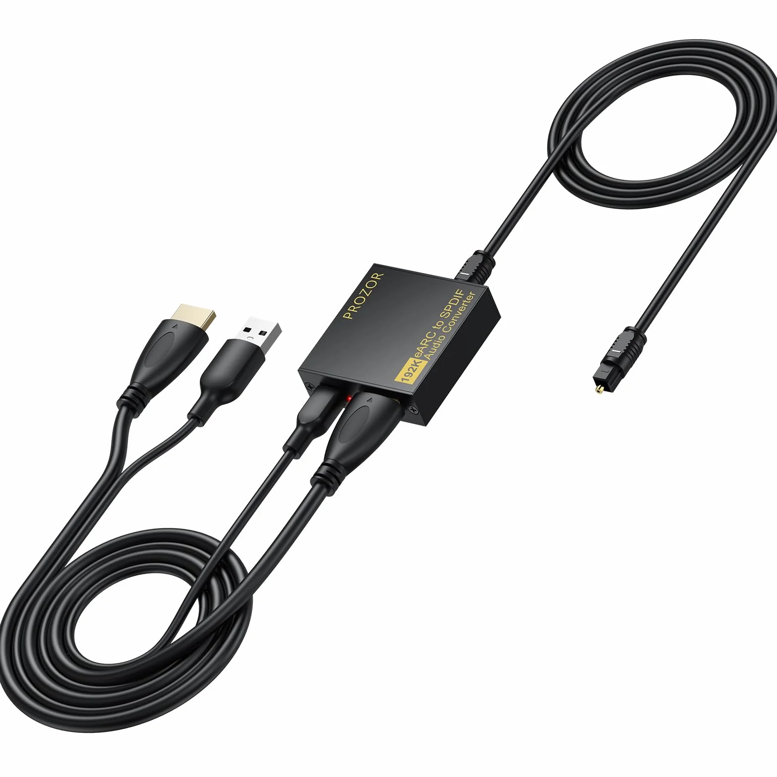 PROZOR Extracteur Audio eARC/ARC vers Optique Exclusif 192kHz & Dolby/DTS 5.1 Solution pour Barres de Son et Casques TV