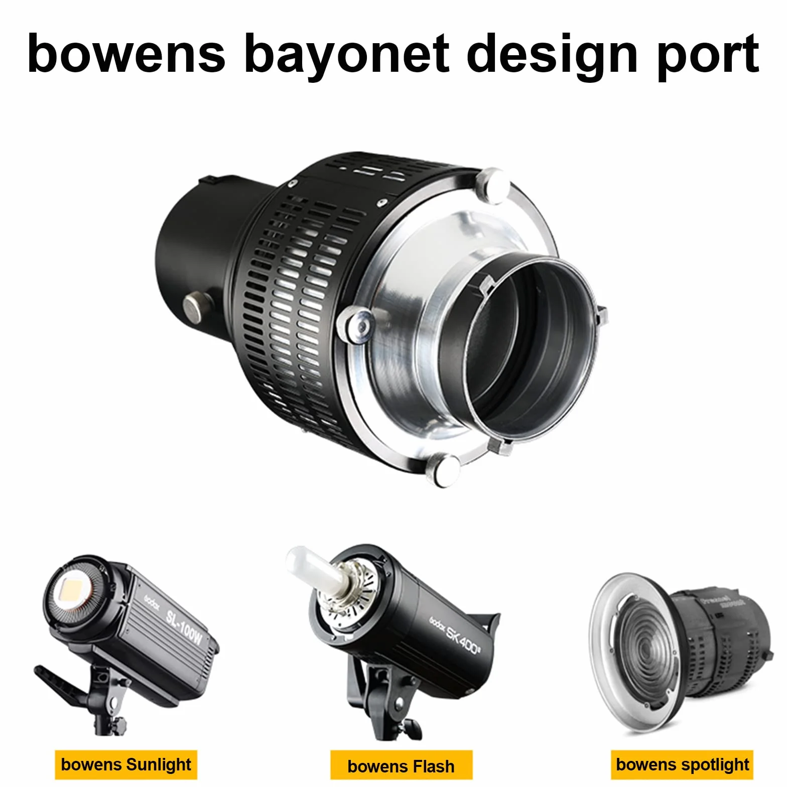 Soonpho Snoot Optique Conique avec Support Bowens pour Photographie, Alliage d'aluminium GOBO Projecteur Bowens avec 5 filtres de Couleur 10 Gobos pour Monolight LED Lumière Spotlight Flash de Studio