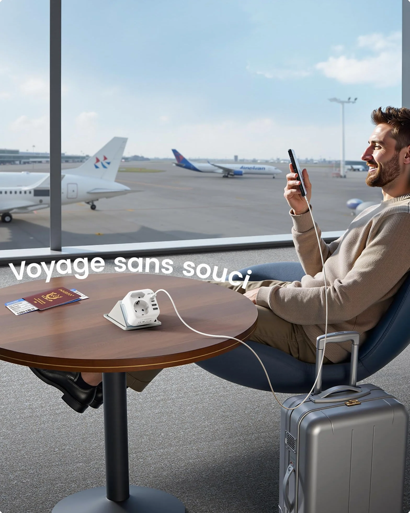 LENCENT Adaptateur de Voyage Prise Type A USB-C Pliable USA Canada Mexique Thaïlande