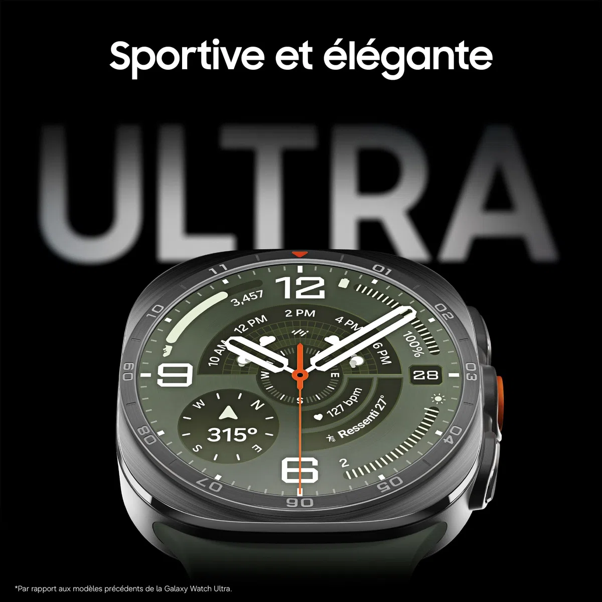 Samsung Galaxy Watch Ultra2, Connectivité 4G LTE, 47 mm, Noir Titane | Montre Sport pour le Trail, la Plongée, le Cyclisme avec Suivi Samsung Health, Batterie de 800 mAh, Recharge Rapide