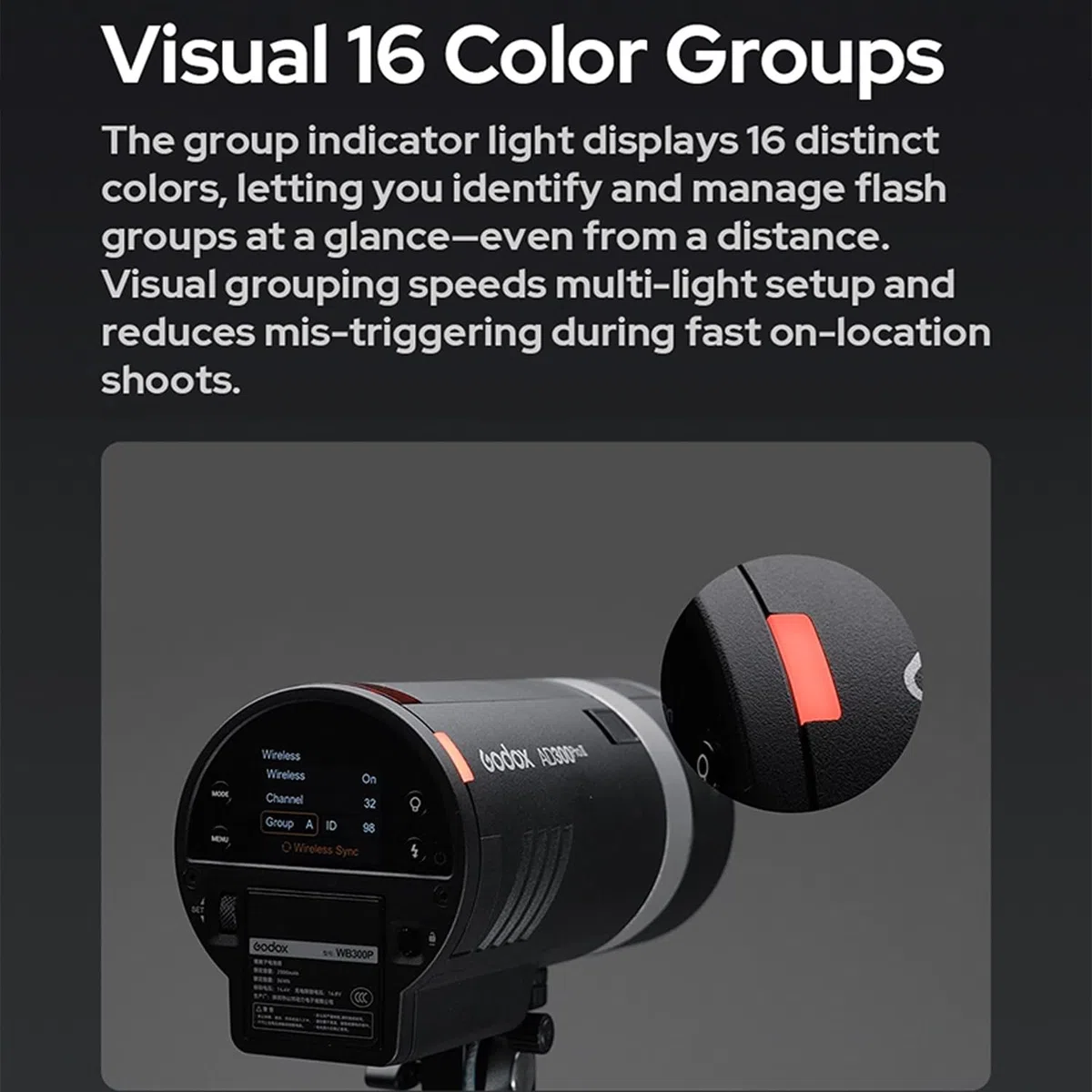 GODOX AD300 Pro II AD300Pro II 2.4G TTL1/8000 HSS 300W Outdoor Flash,14.4V/2600mAh Battery,0.01-1.5s Recycle,1.2kg,16 Color Groups,350 Full Power Pop for Canon Sony Nikon Fuji Olympus Panasonic Camera
