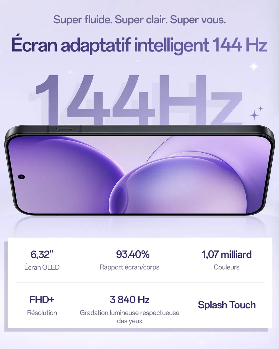 OPPO Reno16 Pro 5G Smartphone Débloqué, 12+512Go, Quad Camera 200MP, Vidéo Stable 4K, Écran AMOLED 6.32" 120Hz, 6000mAh, MediaTek Dimensity 8550, IP69K, Starlight Black (Chargeur 80W SUPERVOOC Inclus)