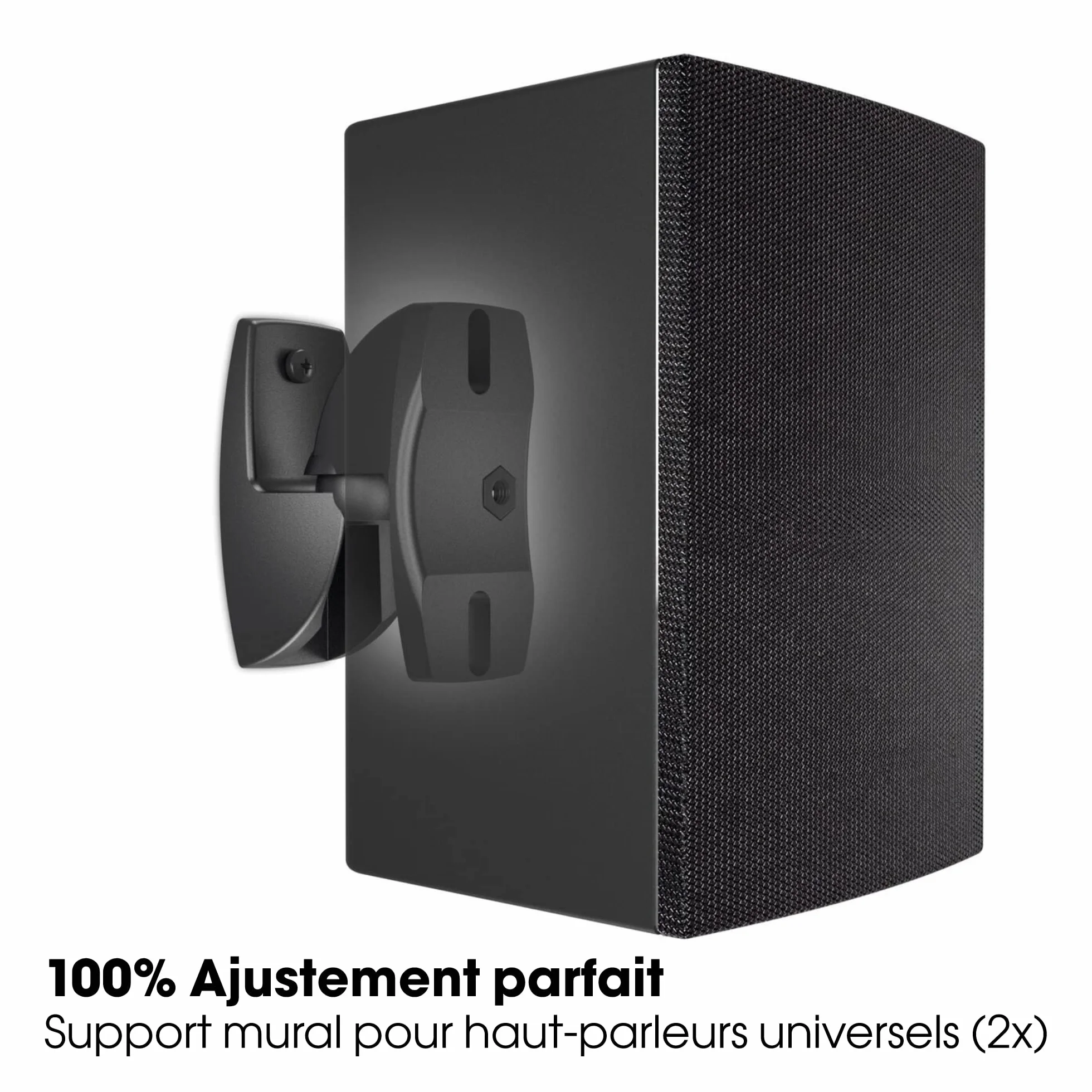 Vogel's VLB 500 Support Mural Universel pour Enceintes 2X, Orientable 180º, Poids Max 5 kg, Noir