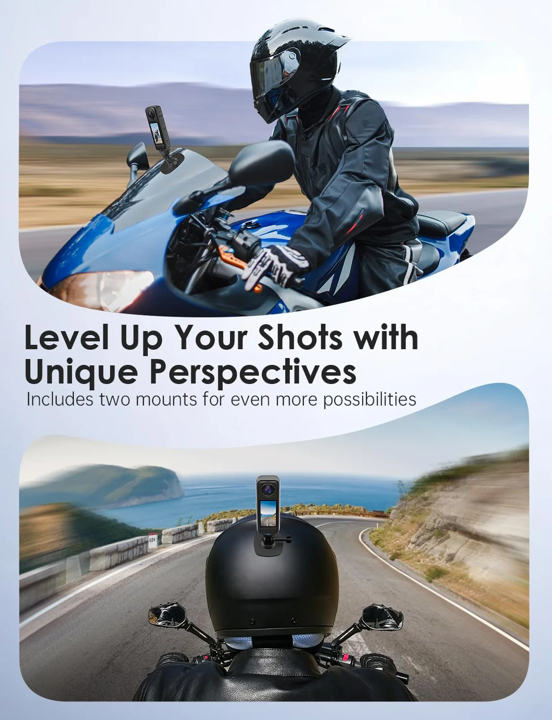 Support Adhésif Flexible Compatible Insta360 Helmet Mount X5 X4 X3 Ace Pro Gopro Hero DJI Osmo Action