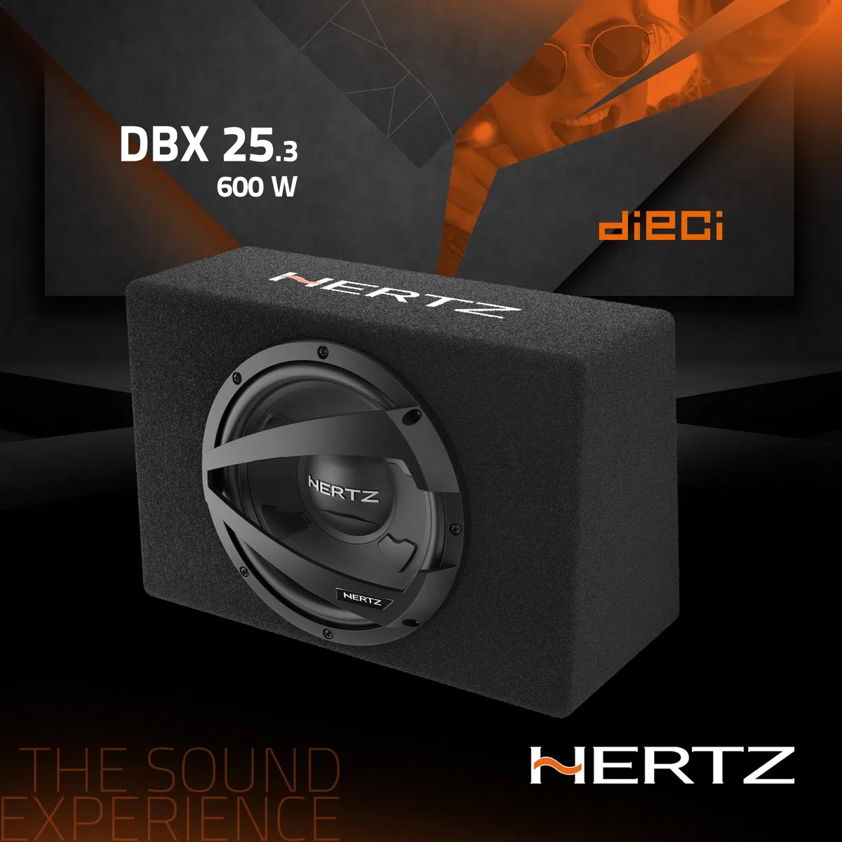 Hertz DBX 25.3 subwoofer en Caisson Bass-Reflex 250 mm, 600 W | 10 pouces, polypropylène avec mica, 150 W RMS, Xmax 9 mm, 32-400 Hz, aimant ferrite