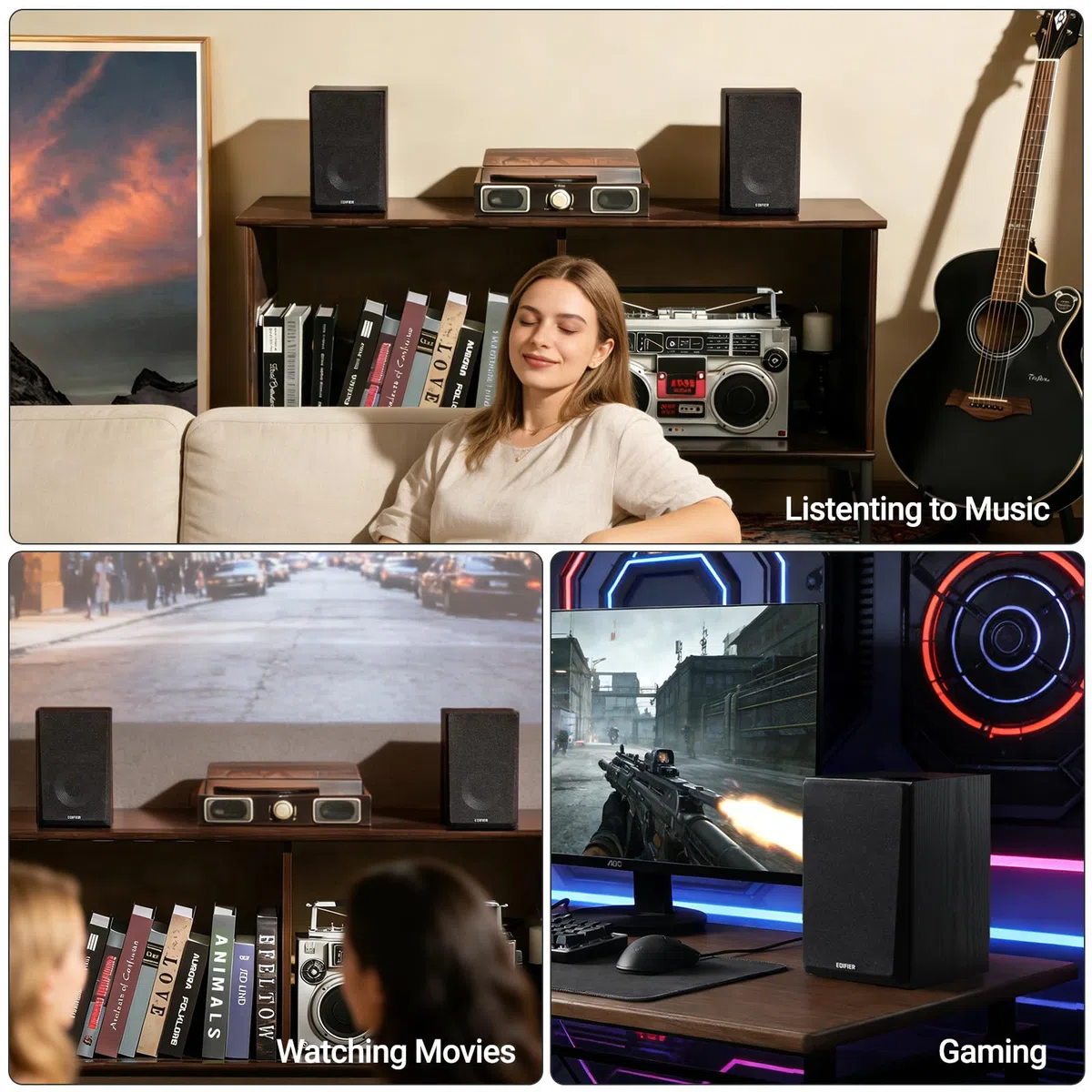 Edifier R990BT Enceintes Bluetooth pour Ordinateur – Enceinte de bibliothèque Active 2.0 – Moniteur de Studio alimenté pour PC, Smartphone, Tablette, boîtier en MDF, 24 W RMS (Paire)