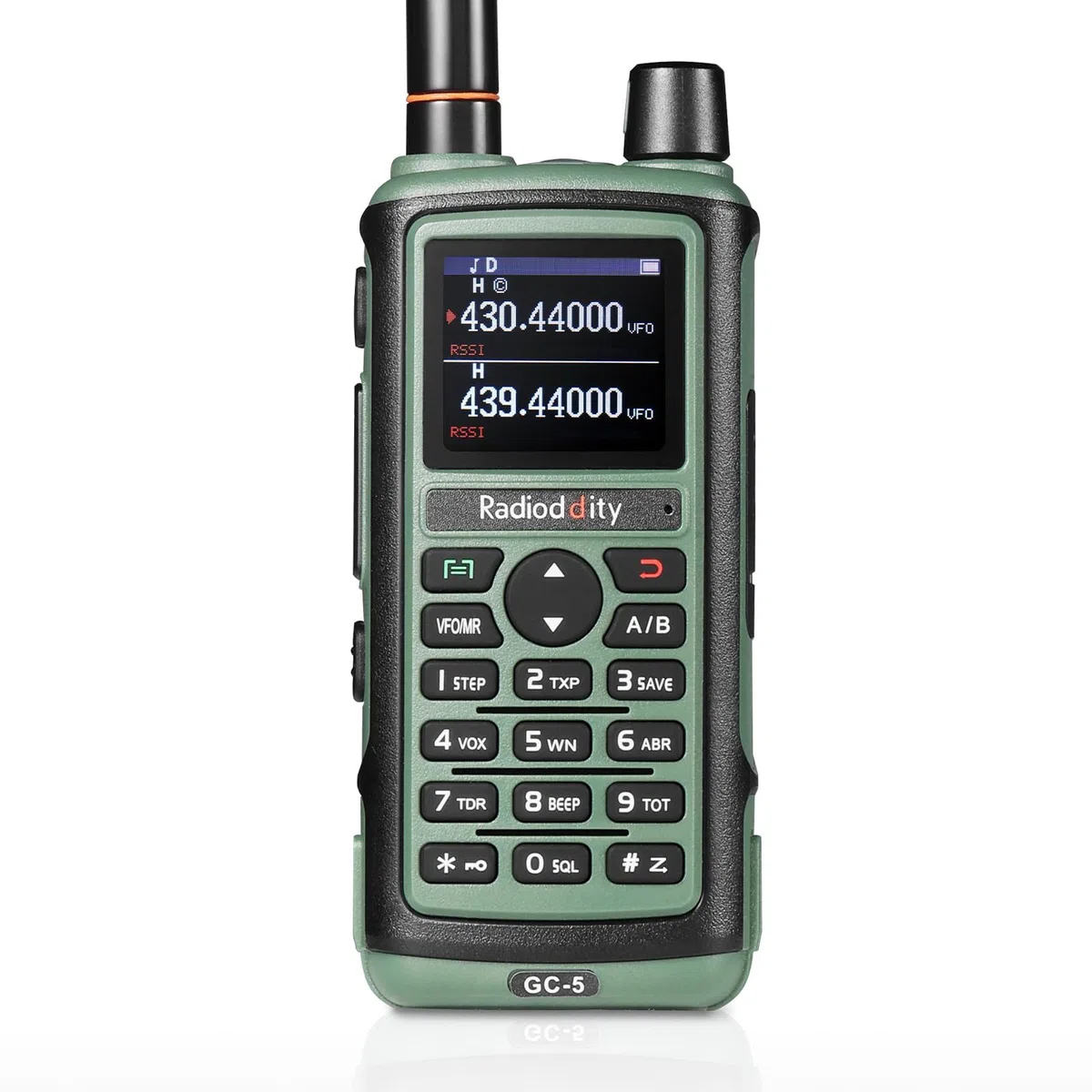 Radioddity GC-5 Radios Bidirectionnelles Double Bande, Talkie Walkie Portable Longue Portée 144-146/430-440 MHz, Radio Licence requise avec Batterie 1800 mAh, 999 canaux, DTMF, VOX, pour Adultes