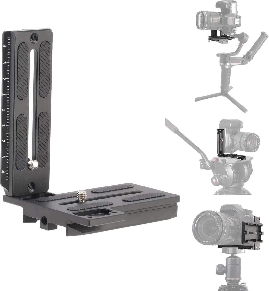 Hersmay Plaque verticale à dégagement rapide en L pour Zhiyun Crane 2 3 LAB Weebill 2 3 Weebill-S Stabilisateur de cardan compatible avec trépied Manfrotto