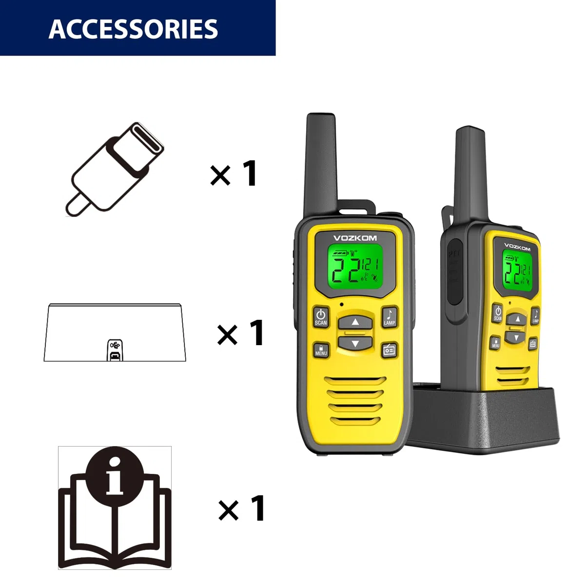 Talkie-walkie professionnel pour adultes, rechargeable, longue distance, sans licence, 36 canaux VOX, radios bidirectionnelles avec radio FM