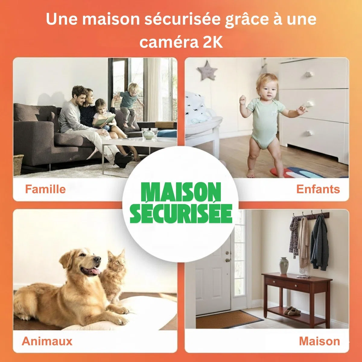 WIWACAM MW8 Caméra Espion WiFi 2K Ultra HD Camera sans Fil, 5000mAh Batterie, Détection de Mouvement Intelligente, Alarme sur Téléphone Portable, Vision Nocturne, Alarme par e-Mail,Noir