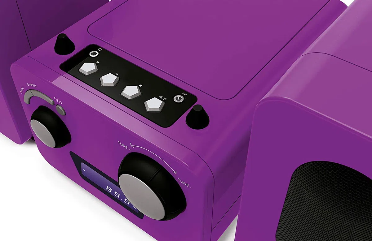 Microchaîne Violette Lecteur CD - Radio PLL FM Stéréo - 2 Hauts parleurs