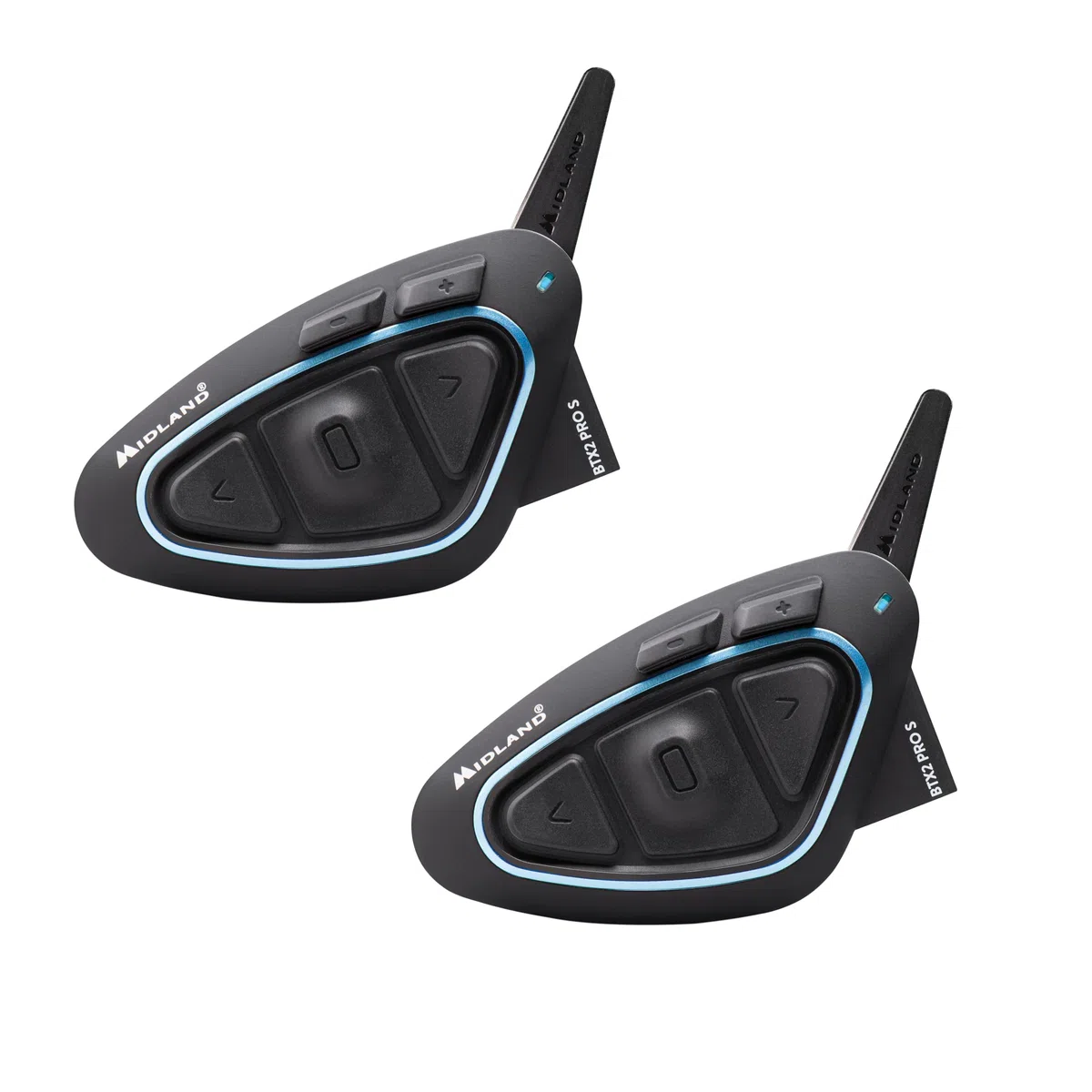 Midland - Intercom Moto Duo pour 2 Casques BTX2 Pro S LR Twin Universal, Écouteurs Bluetooth sans Fil Casque Moto Étanche IPX6 Double Processeur BT 1,6Km, 4 Couple, Batterie 23H Anti Bruit Audio Hi-Fi