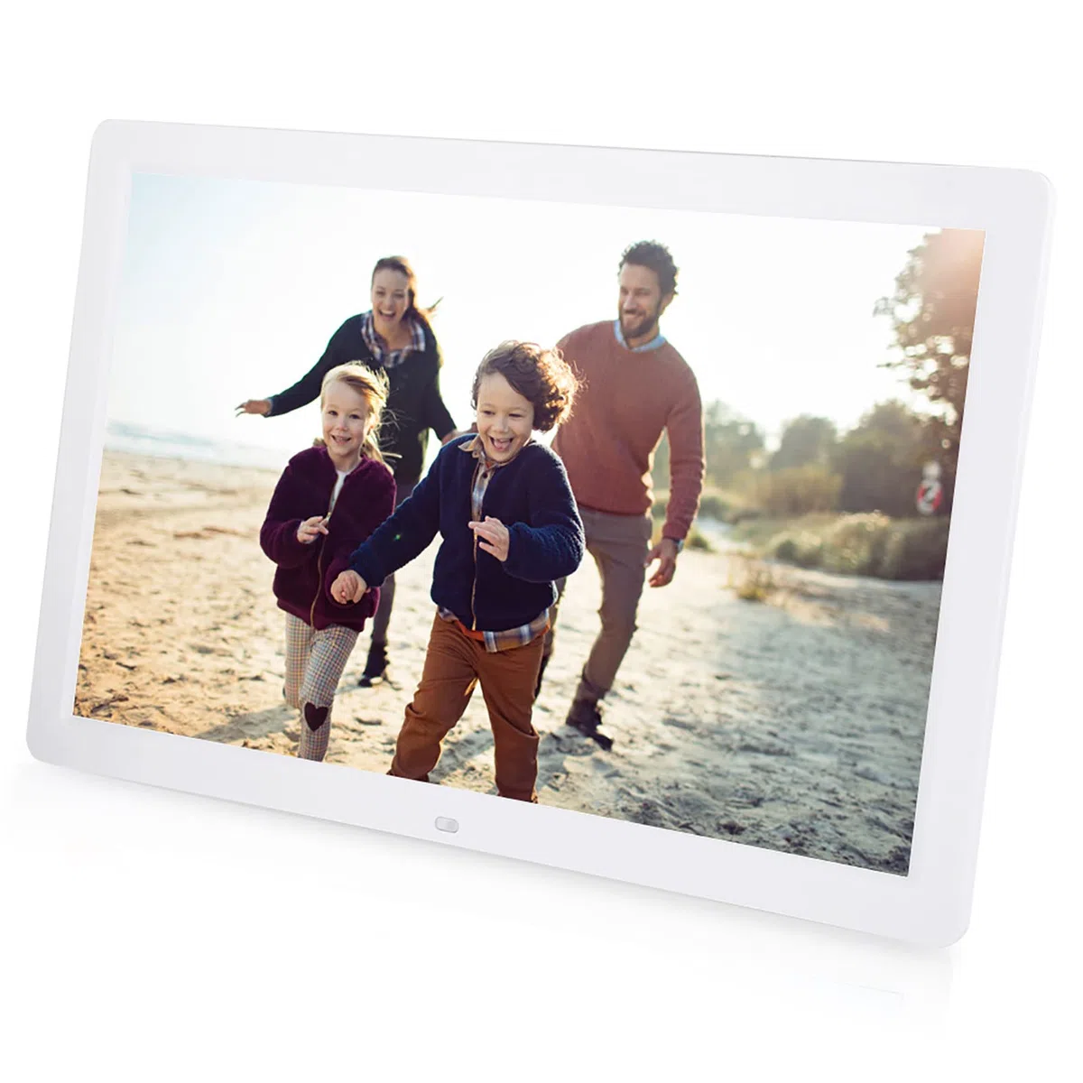 Cadre Photo numérique, 17 Pouces 1440 * 900 HD, Lecteur de Musique et vidéo/réveil/Calendrier Prend en USB et Carte SD de 32 Go (Blanc)