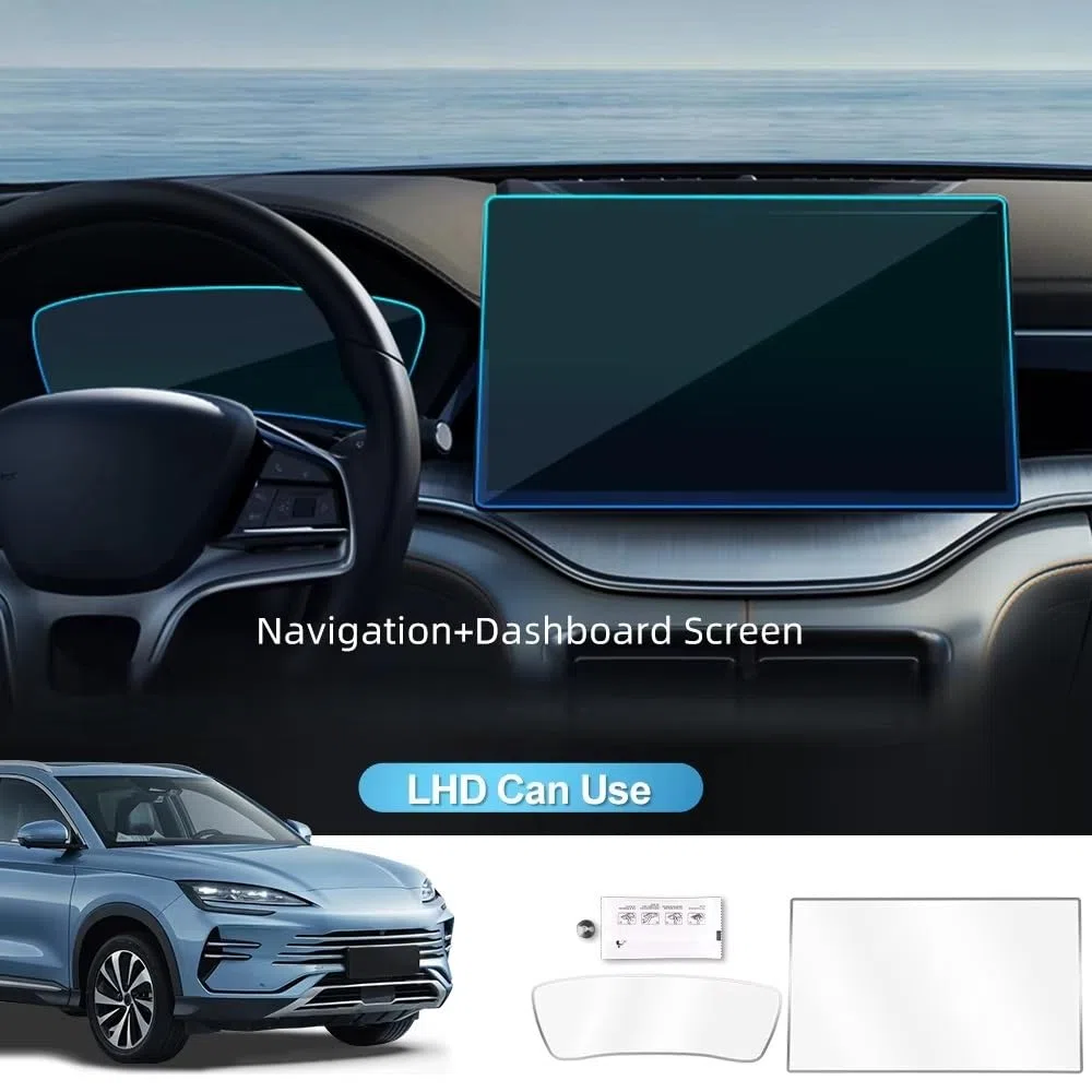 Film De Protection D'écran Navigation GPS Voiture En Verre Trempé Protecteur Tableau Bord Automatique Pour BYD Pour Song Plus 2023-2024 Transparent GPS Film Voiture