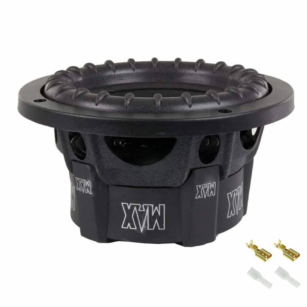 1 subwoofer pour LANZAR Max Pro MAXP64 6,5" 16,5 cm 165 mm 300 Watt rms et 600 Watt Max Bobine Simple 4 ohms Couvercle Coffre Portes Voiture, 1 pièce + faston de Montage