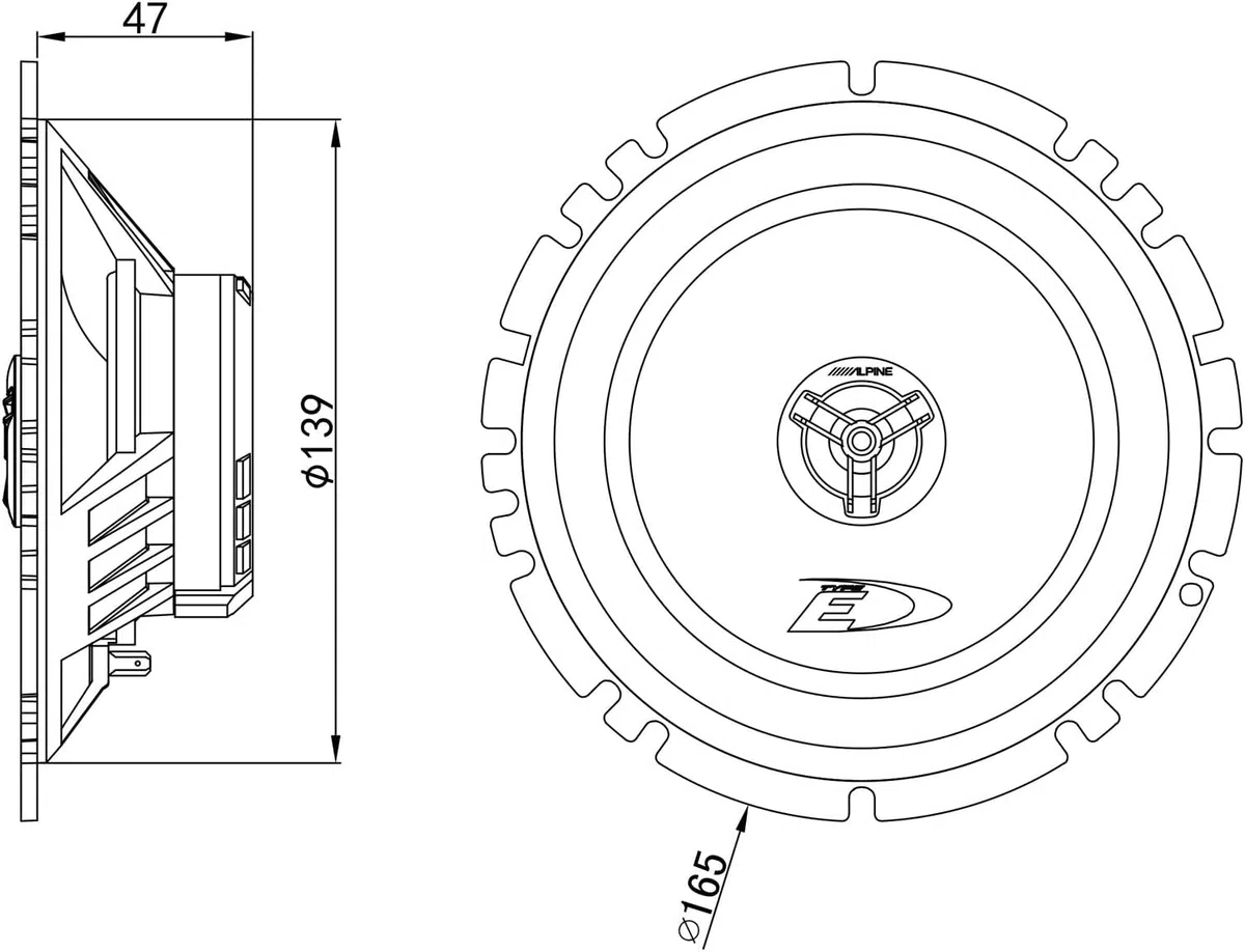 Kit de 6 boîtiers ALPINE Woofer et Tweeter compatibles pour Alfa 147, Alfa 159, Fiat Idea, Lancia Y, Musa avec 2 supports avant, 2 supports arrière et 4 connecteurs haut-parleurs