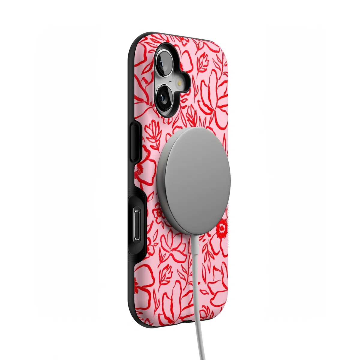 Casely Coque pour iPhone 17 | Blush Garden | Gribouillage Floral | Design de Protection Audacieux | Compatible avec MagSafe