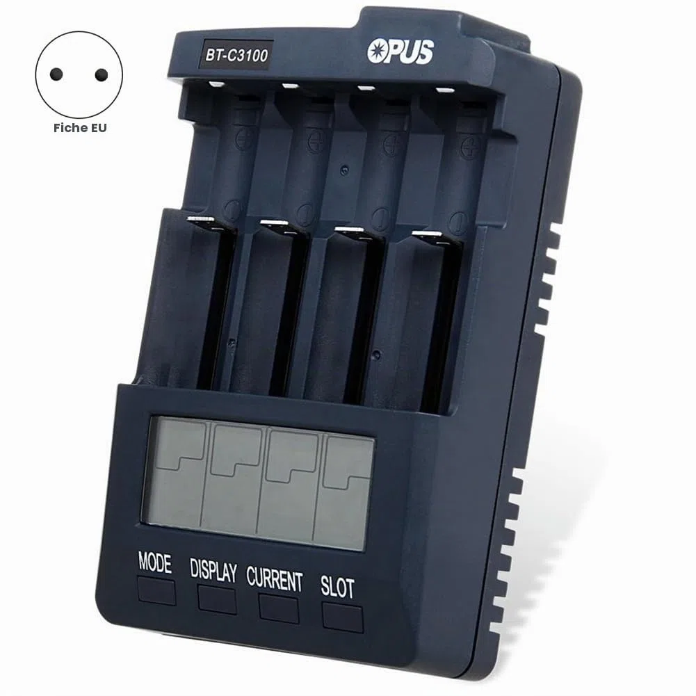 BT-C3100 Adaptateur Universel 4 Emplacements pour Batteries Li-ION Rechargeables EU Plug