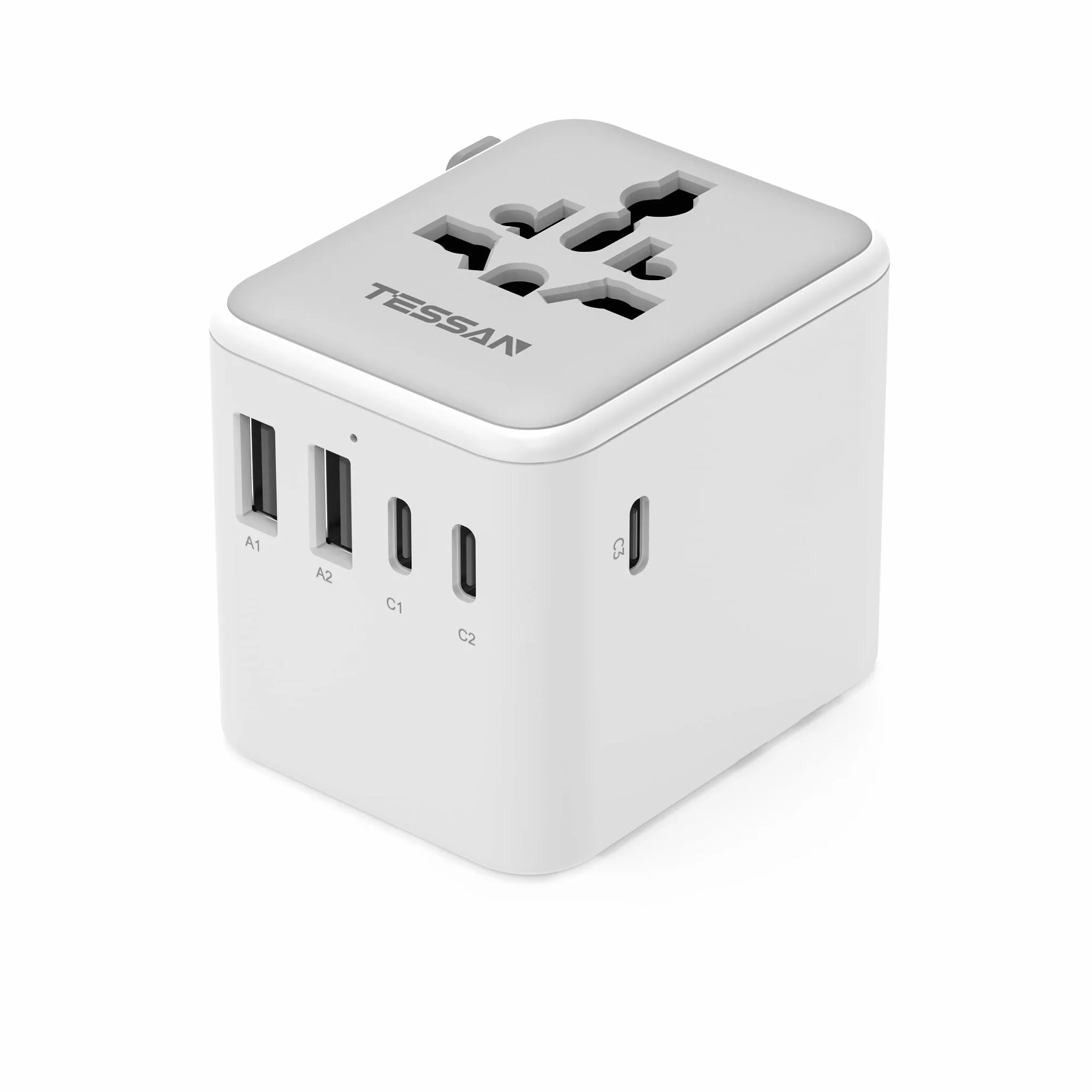 TESSAN Adaptateur Prise Universelle Voyage 5 USB 28W International France vers USA Angleterre Thaïlande Japon Australie Chine