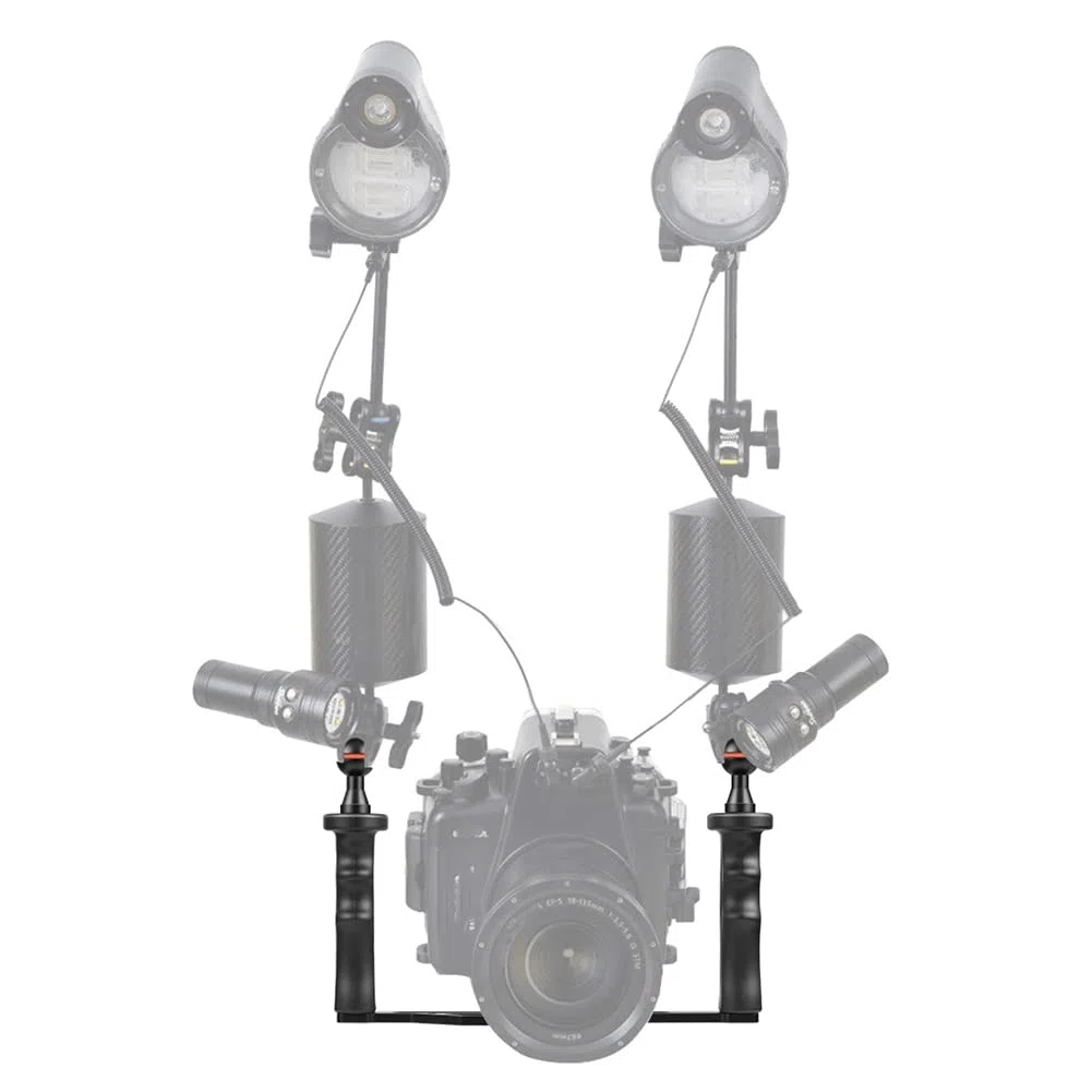 Stabilisateur de plateau en alliage d'aluminium à double poignée pour appareil photo sous- boîtier plongée support de caméra