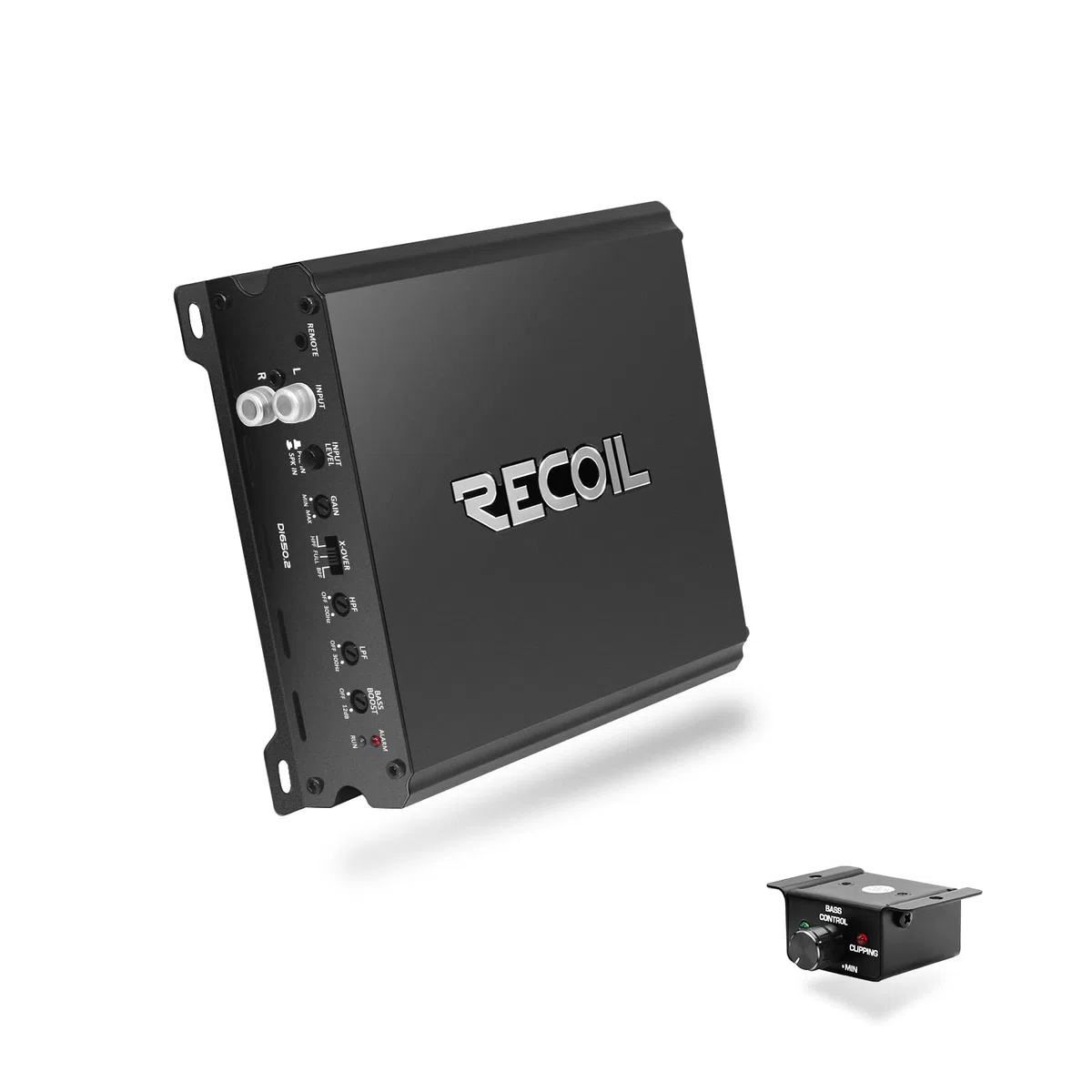 RECOIL DI650.2 Ampli 2 Canaux Classe D 1400W Pontable Subwoofer Voiture | 2-4 Ohms Stable, MOSFET, LPF, HPF, Contrôle Graves