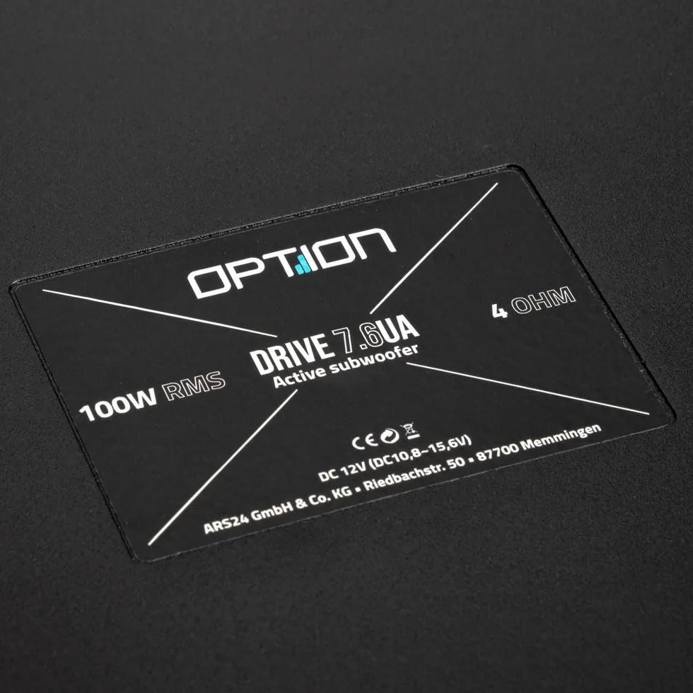 Option Drive7.6UA Caisson de basses compatible avec Ford Transit (7ème génération, à partir de l'année de construction 2019) – Kit 100 % Plug & Play pour caisson de basses actif sous siège pour Ford