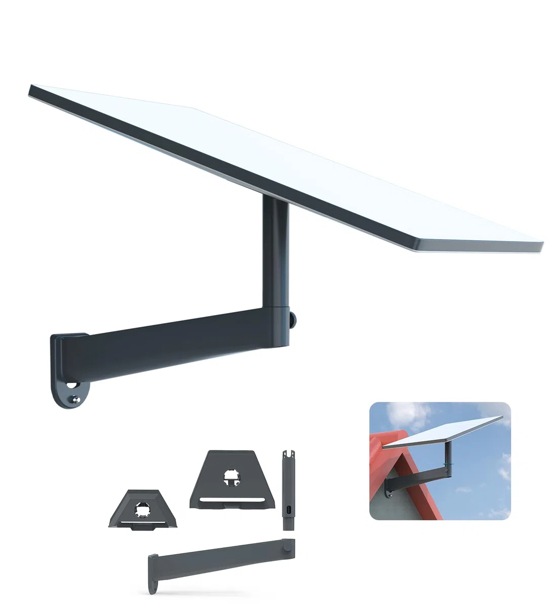 HOLACA Support amélioré pour Starlink Gen 3/Mini - Réglable Long Montage Mural avec Kit de Montage pour Internet Kit Satellite