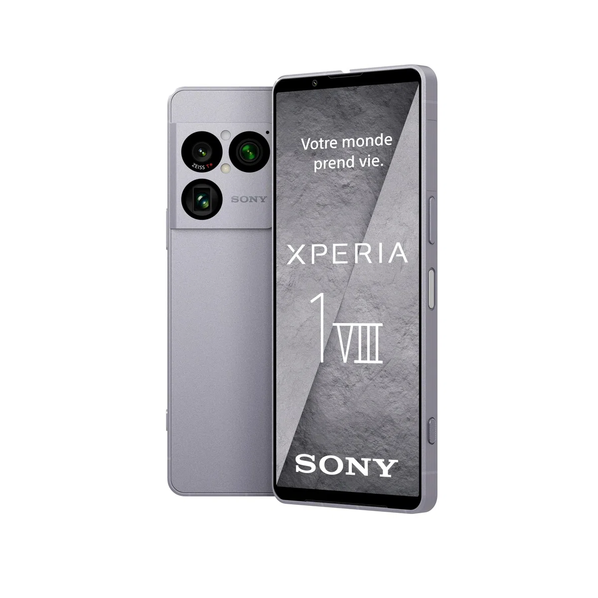 Sony Xperia 1 VIII - 6,5" 19,5:9 FHD+ HDR OLED 120Hz, Triple Objectif avec Nouveau téléobjectif, Xperia AI, Batterie 2 Jours, Audio 3,5 mm, Double SIM, Argent