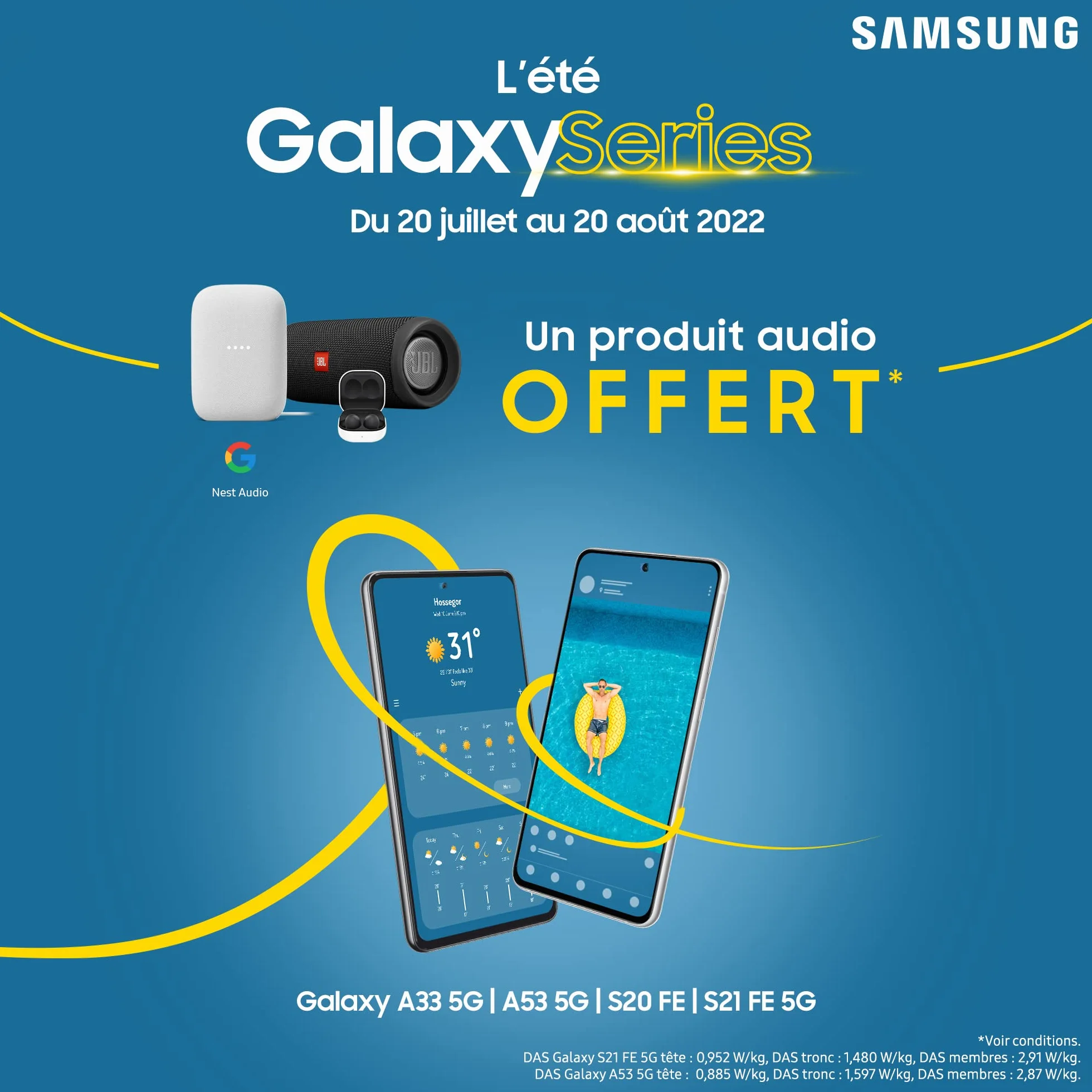 Samsung Galaxy A53 5G, Téléphone mobile 128 GO Noir, Smartphone Android carte SIM non incluse, Version FR
