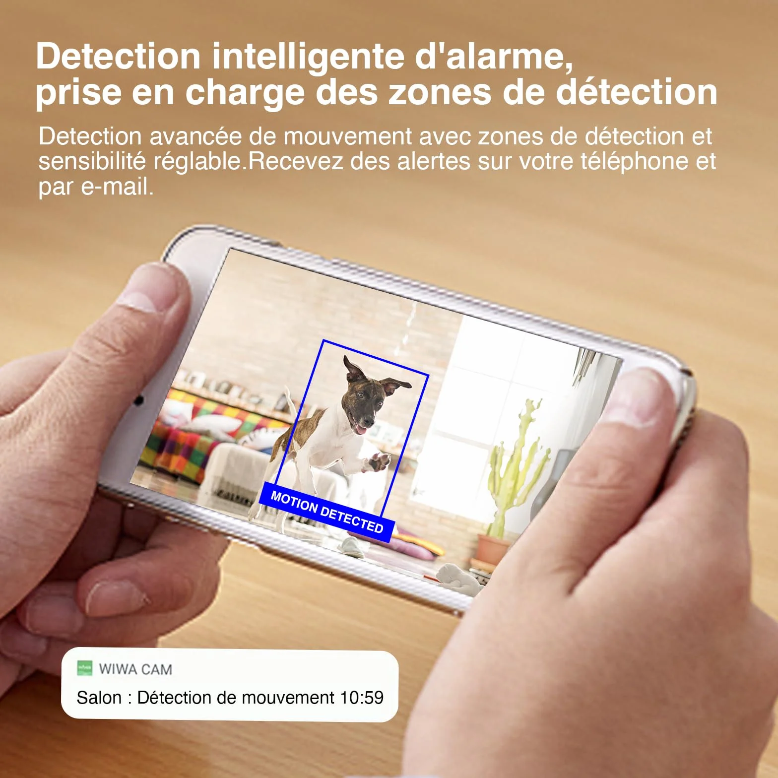 WIWACAM MW8 Caméra Espion WiFi 2K Ultra HD Camera sans Fil, 5000mAh Batterie, Détection de Mouvement Intelligente, Alarme sur Téléphone Portable, Vision Nocturne, Alarme par e-Mail,Noir
