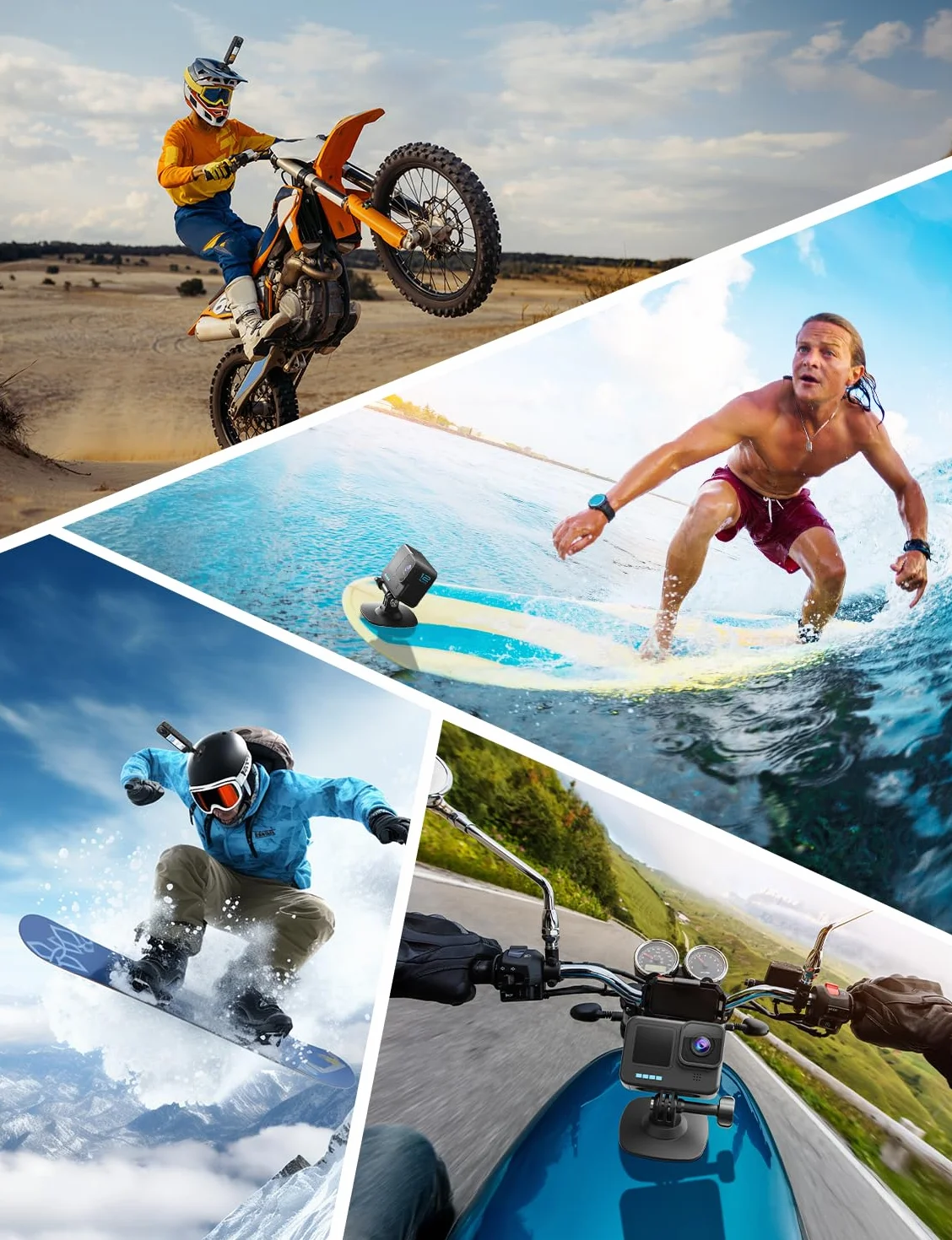 Support Adhésif Flexible Compatible Insta360 Helmet Mount X5 X4 X3 Ace Pro Gopro Hero DJI Osmo Action