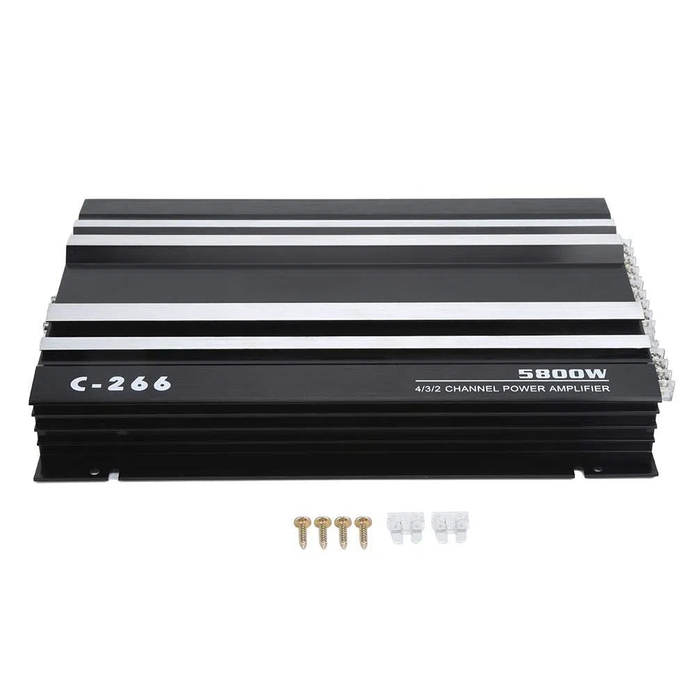 Yctze Amplificateur de voiture haute puissance 5800W 12V, subwoofer o stéréo portable Hi-Fi en alliage d'aluminium car amplifier subwoofer amplifier car