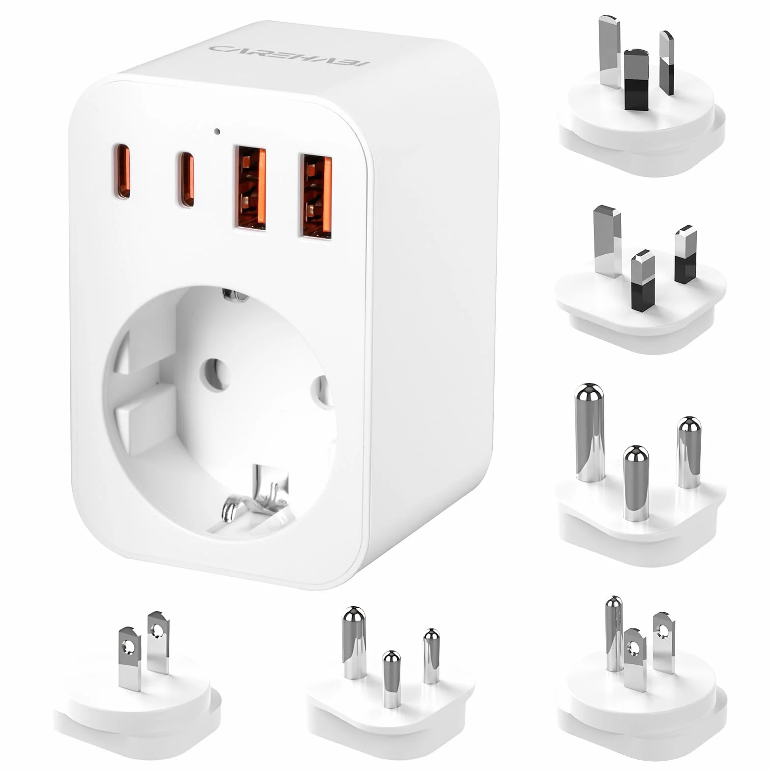 Kit d'adaptateur Prise Universelle Voyage USB-A Type-C Type G B I A M D pour Royaume-Uni États-Unis Australie Japon