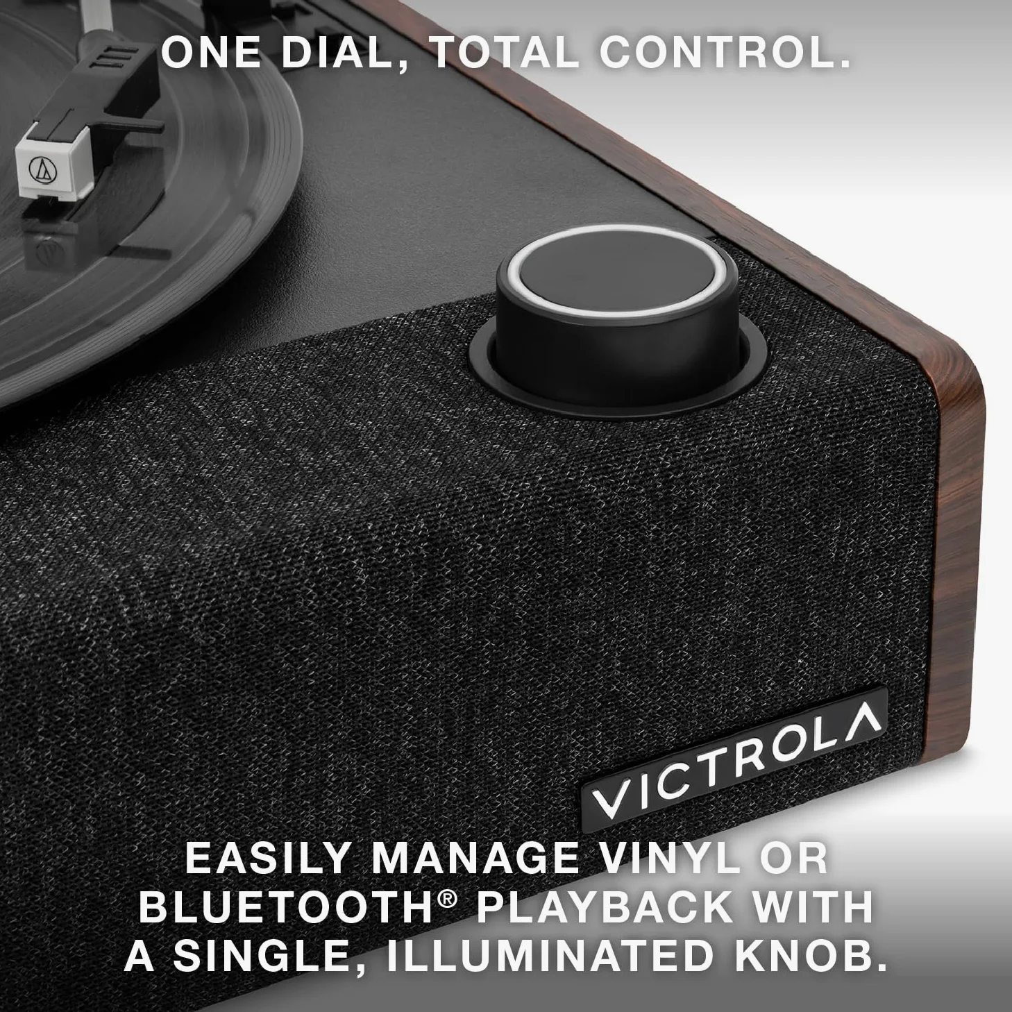 Victrola Eastwood II Tourne-Disque Finition chêne avec Haut-parleurs, Bluetooth 5.1 et Technologie Vinyl Stream, Lecteur Vinyle à 3 Vitesses, Cartouche Audio Technica AT-3600LA