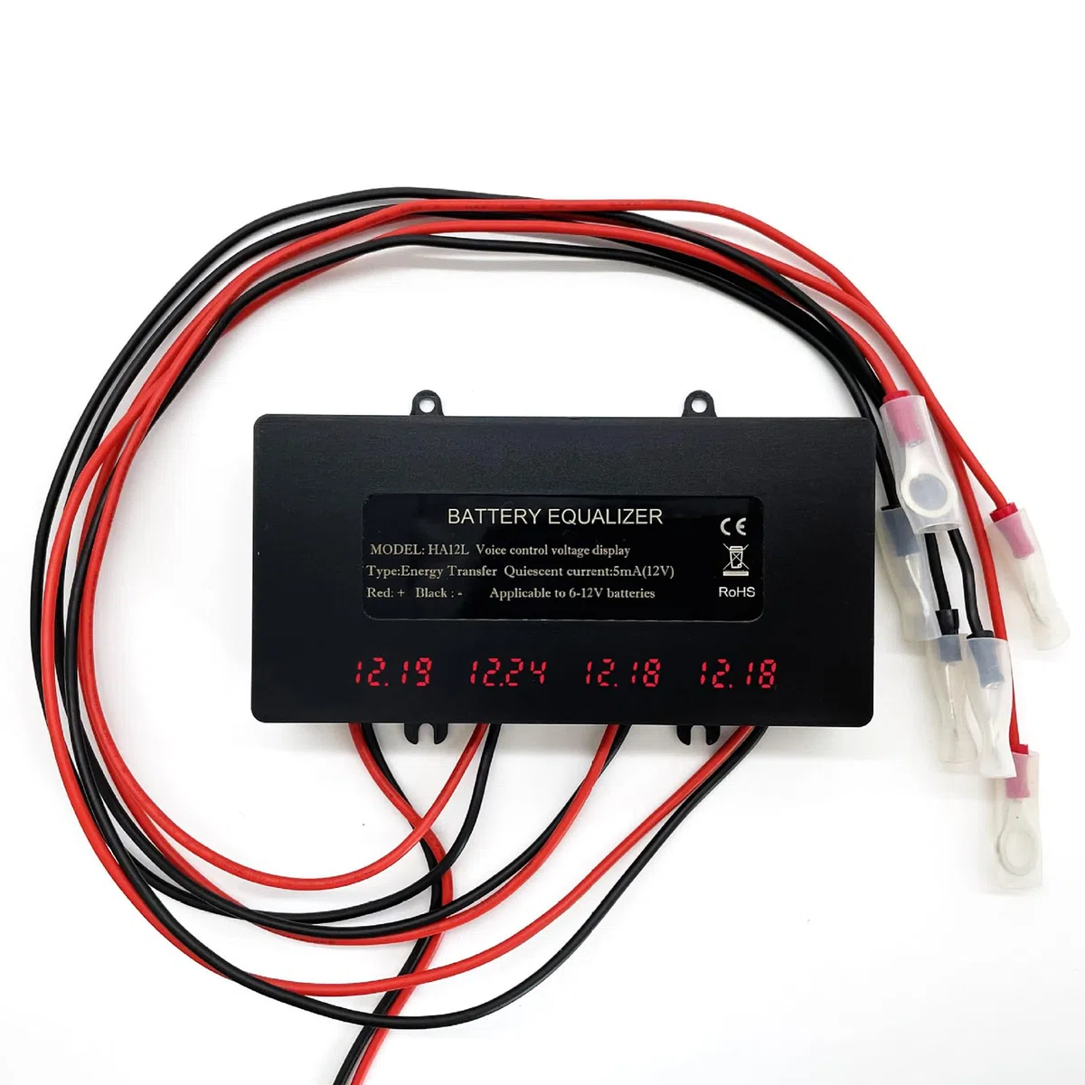 Égaliseur Batterie 48 V 4 x 12 V Équilibreur De Batterie ÉCran Ha12l Numérique Égaliseur De Batterie avec Écran LED pour Batterie Au Lithium Plomb Acide