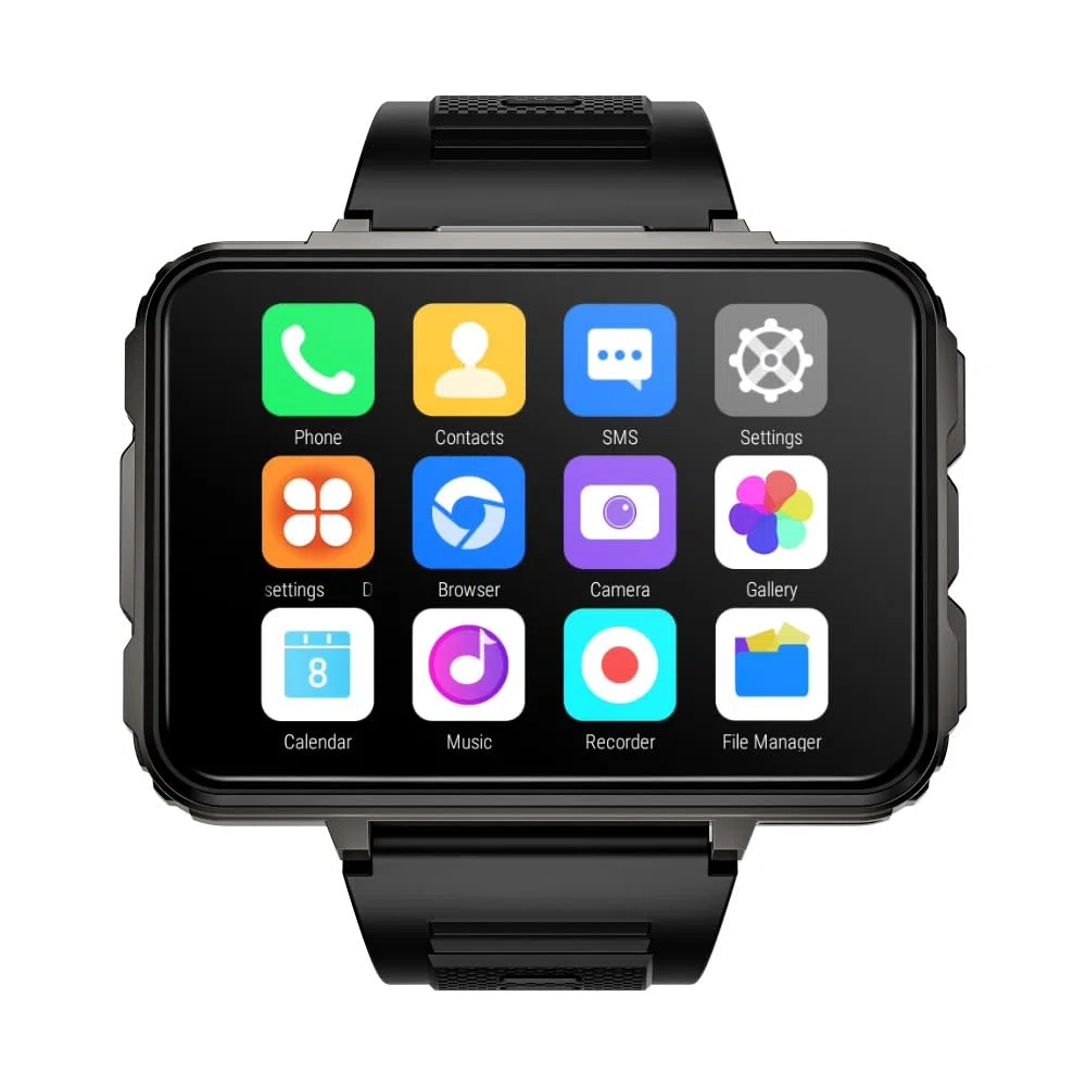 LOKMAT Montre intelligente 4G 6 Go + 128 Go Android Appel téléphonique Téléphone Téléphone Grand écran 2,4" Montre de sport 1500 mAh Double Caméra WiFi Bluetooth GPS Montre intelligente pour homme