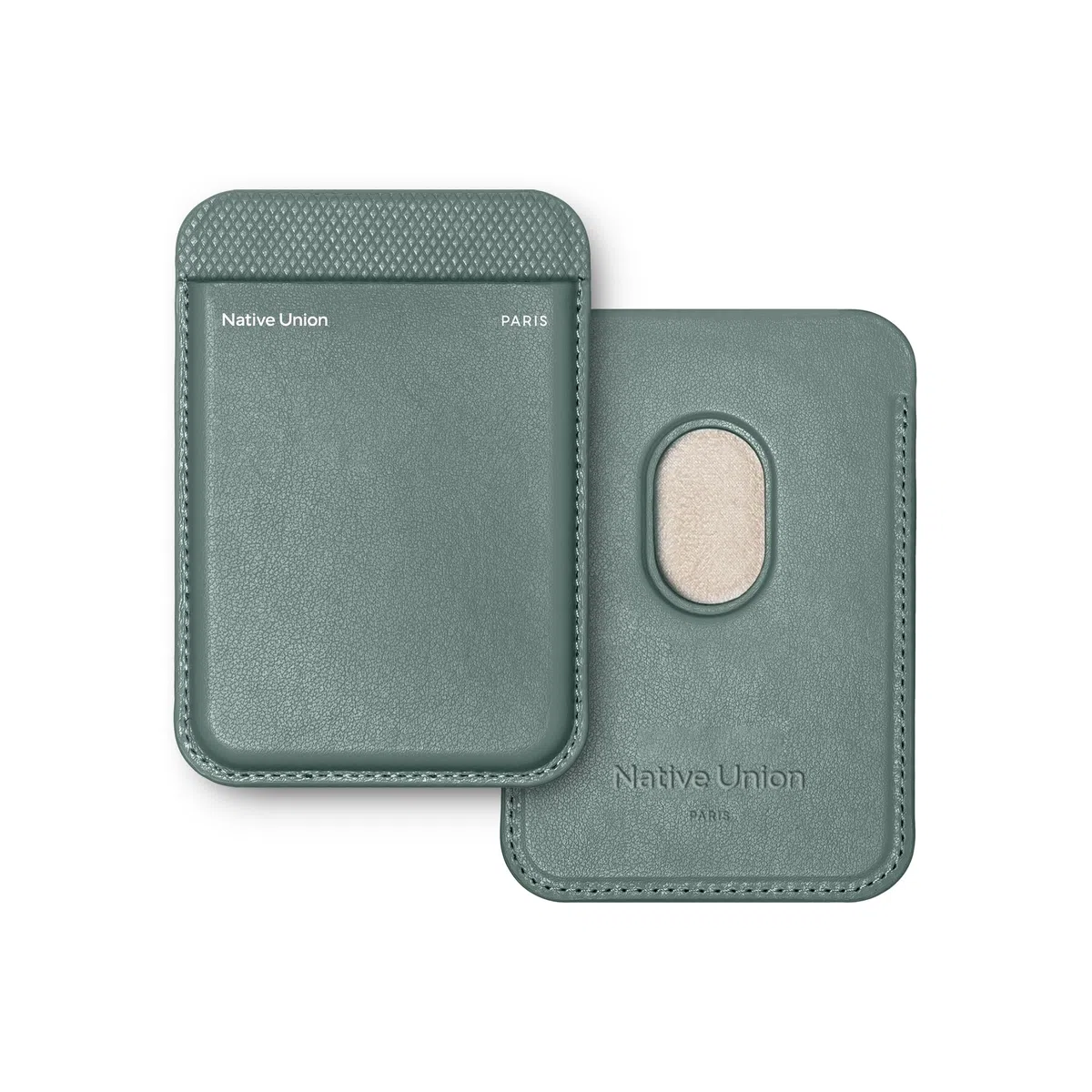 Native Union (Re Classic Wallet | Magnétique – Porte-Cartes MagSafe pour iPhone Air, 17, 16, 15 – Ultra sécurisé & Extra Fin – Stocke 3 Cartes – Matériaux durables & recyclés (Vert Ardoise)