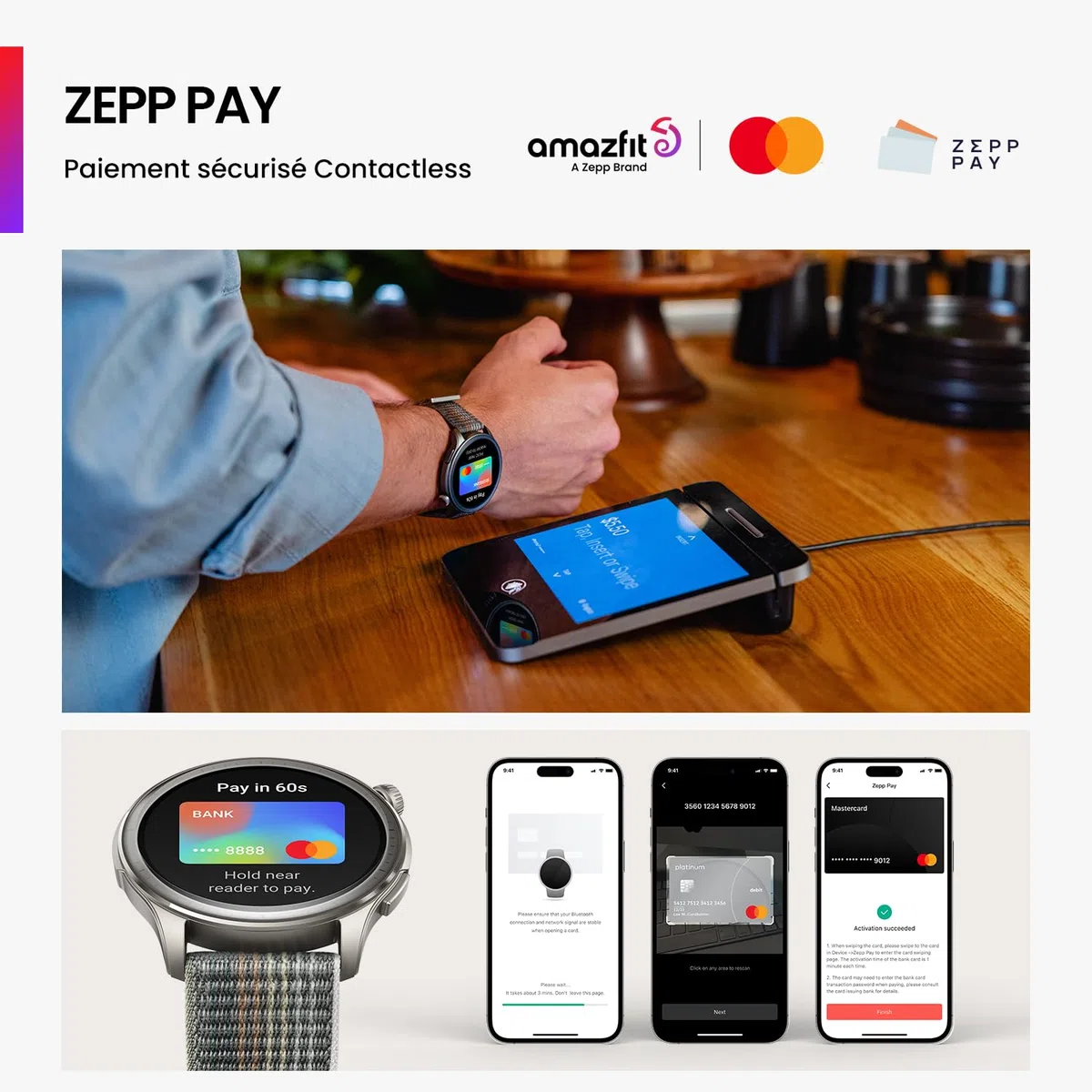 Amazfit Balance 46mm Montre Intelligente, Paiement sans Contact NFC, Fitness AI, Autonomie de 14 Jours, Surveillance du Sommeil et de la Santé, GPS, 150 Modes Sportifs, pour Android et iPhone
