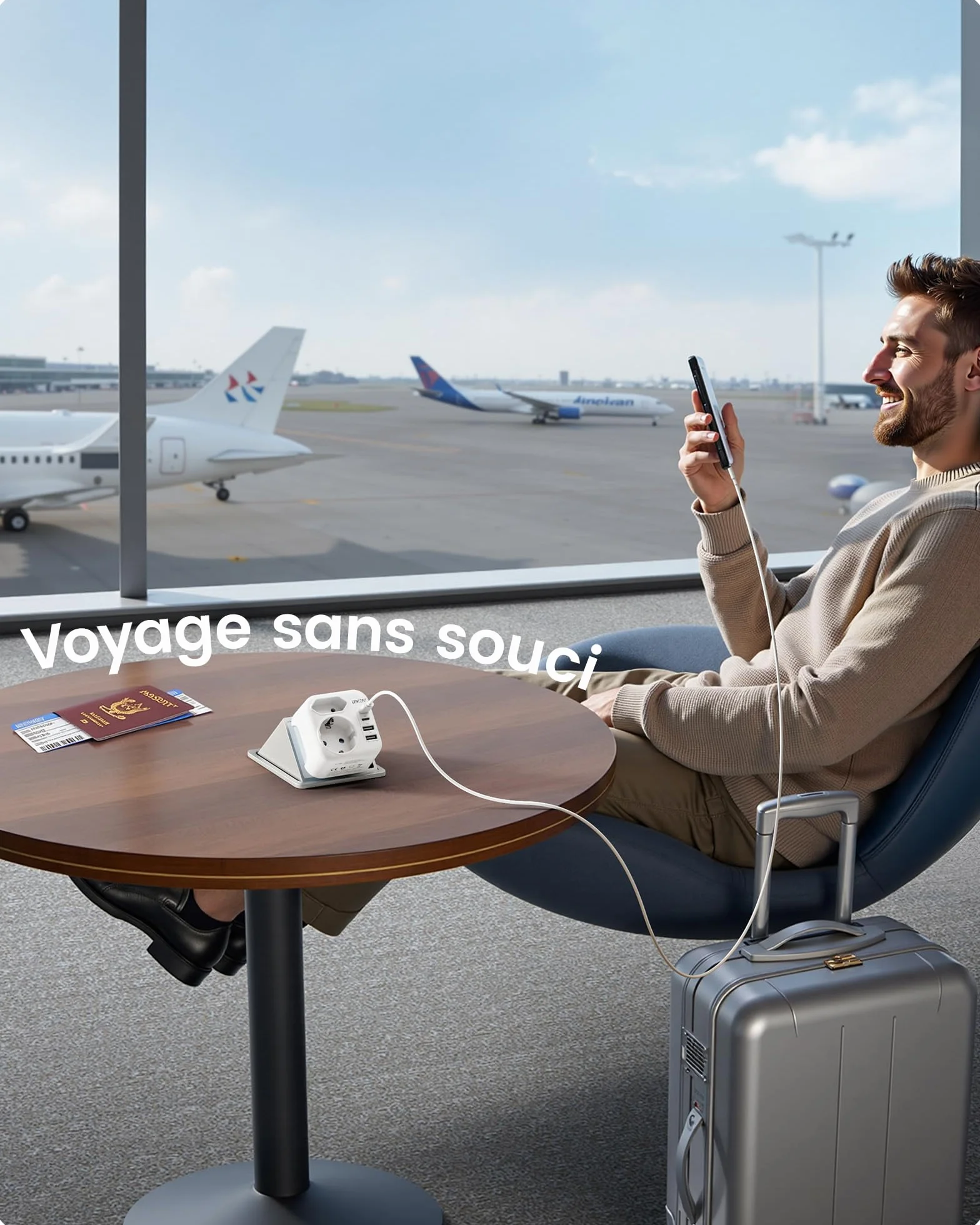 LENCENT Adaptateur Prise USA Canada USB C Type B Chargeur Voyage États-Unis Mexique
