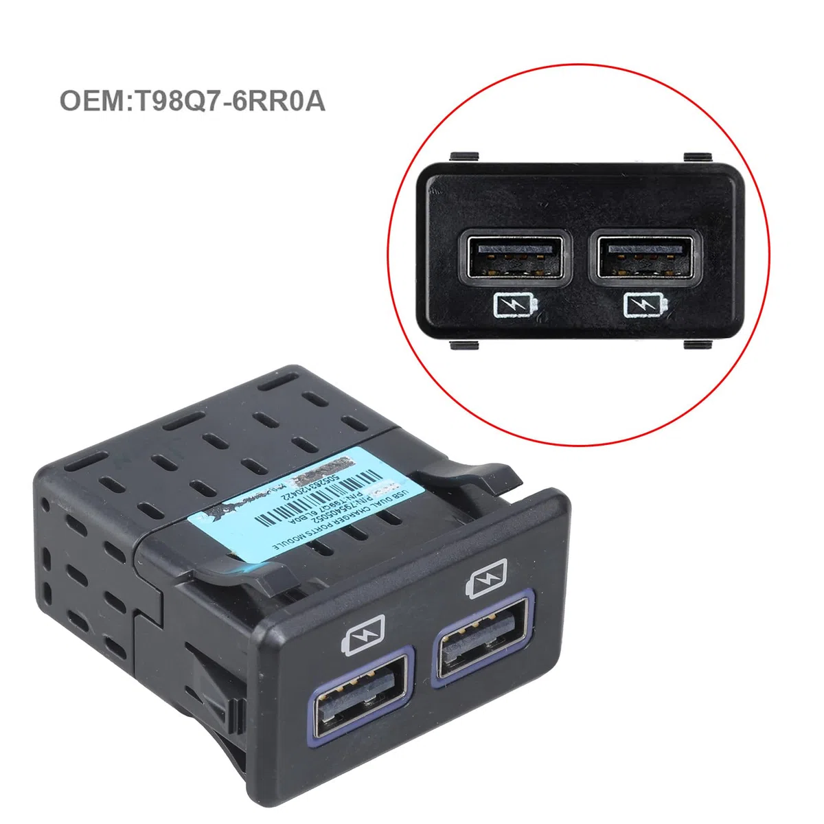 Prise auxiliaire USB avec chargement intelligent, adaptateur de port facile à installer pour prise intelligente Autmotives
