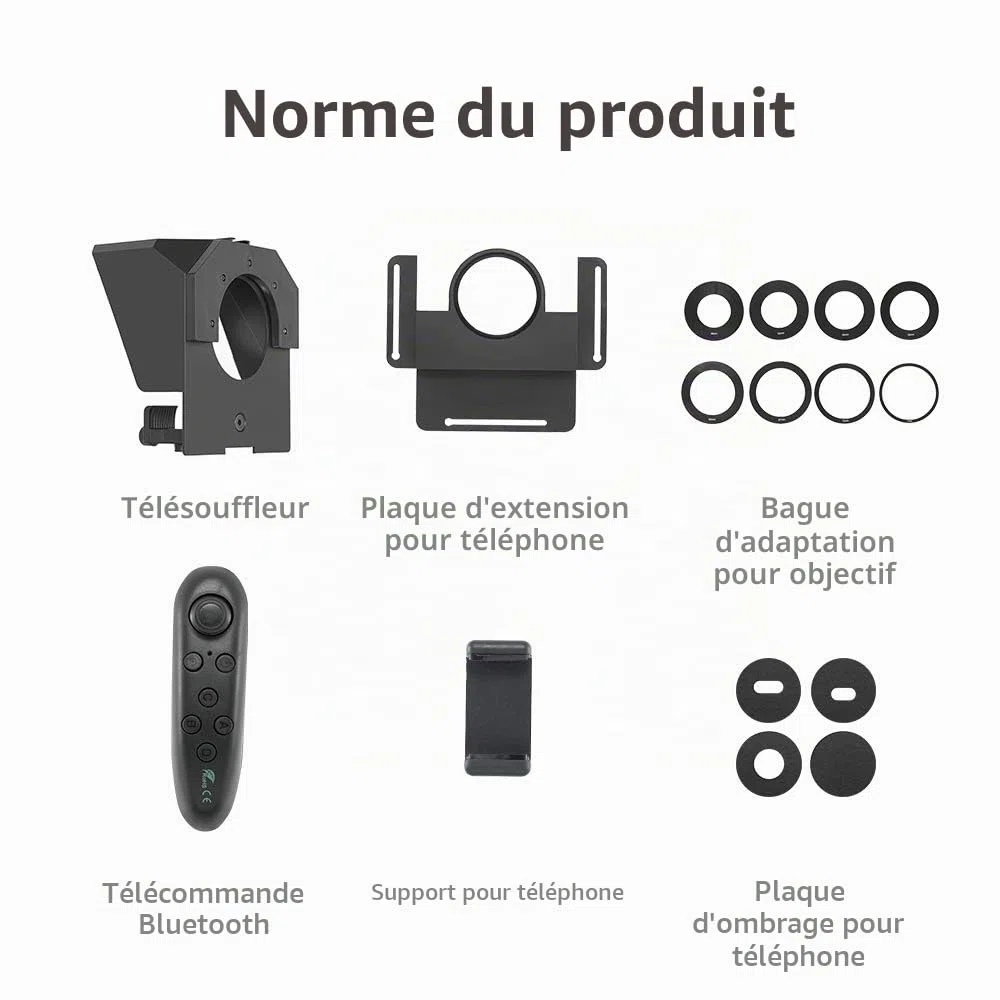 Téléprompteur portable avec télécommande pour téléphone et reflex numérique