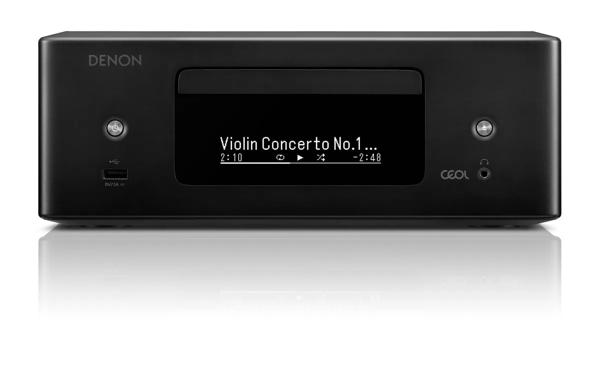 Denon RCD-N12DAB Système Audio Tout-en-Un avec Amplificateur HiFi, Lecteur CD, Streaming HEOS, Bluetooth, Wi-FI, AirPlay 2, Radio Dab+ - Noir