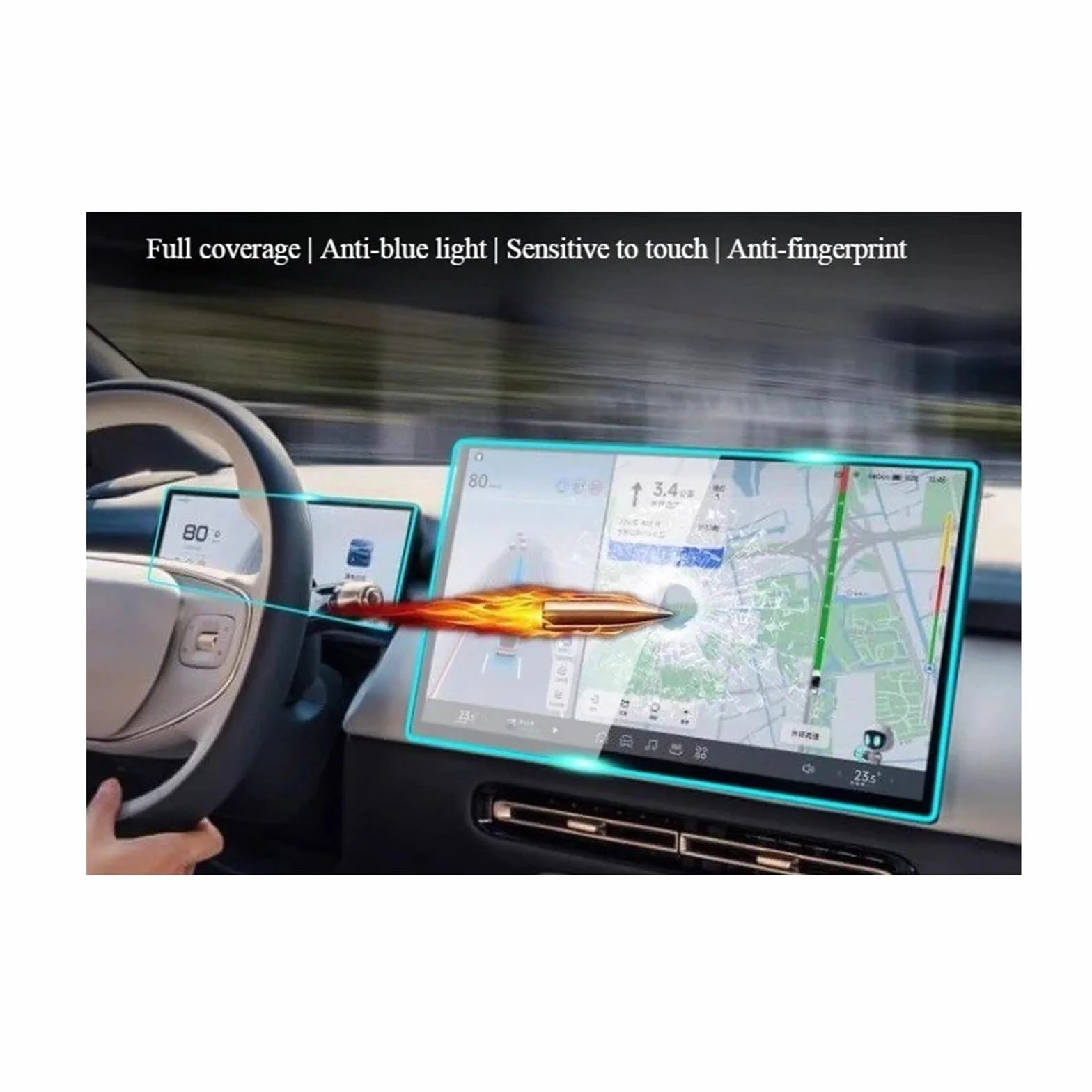 Film Protecteur d'écran en Verre trempé pour système de Navigation GPS de Voiture Xpeng G6 2023 2024, Accessoire Anti-Rayures pour écran LCD (Lecteur Blu-Ray P7 1)